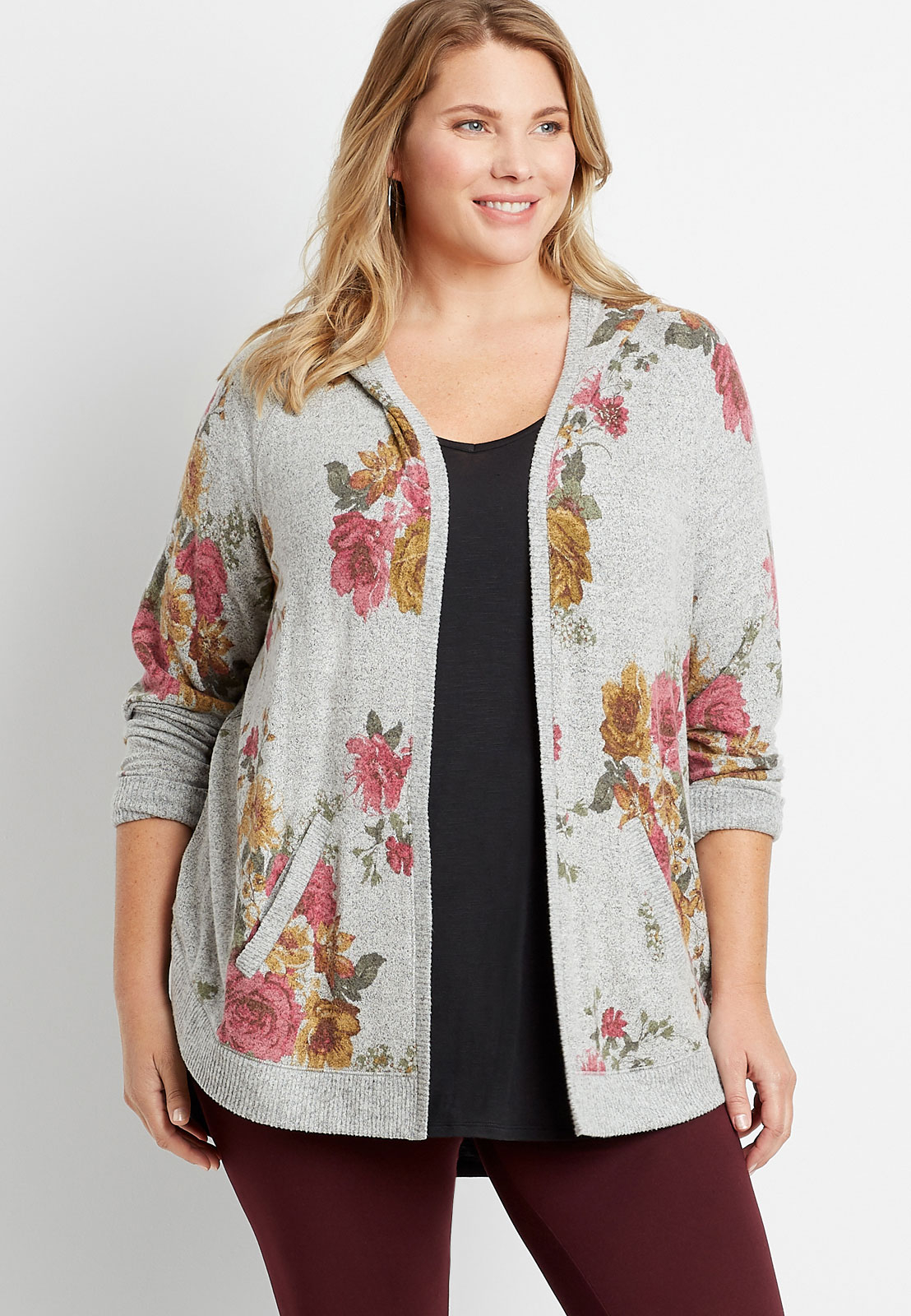 plus size sweatshirt cardigan