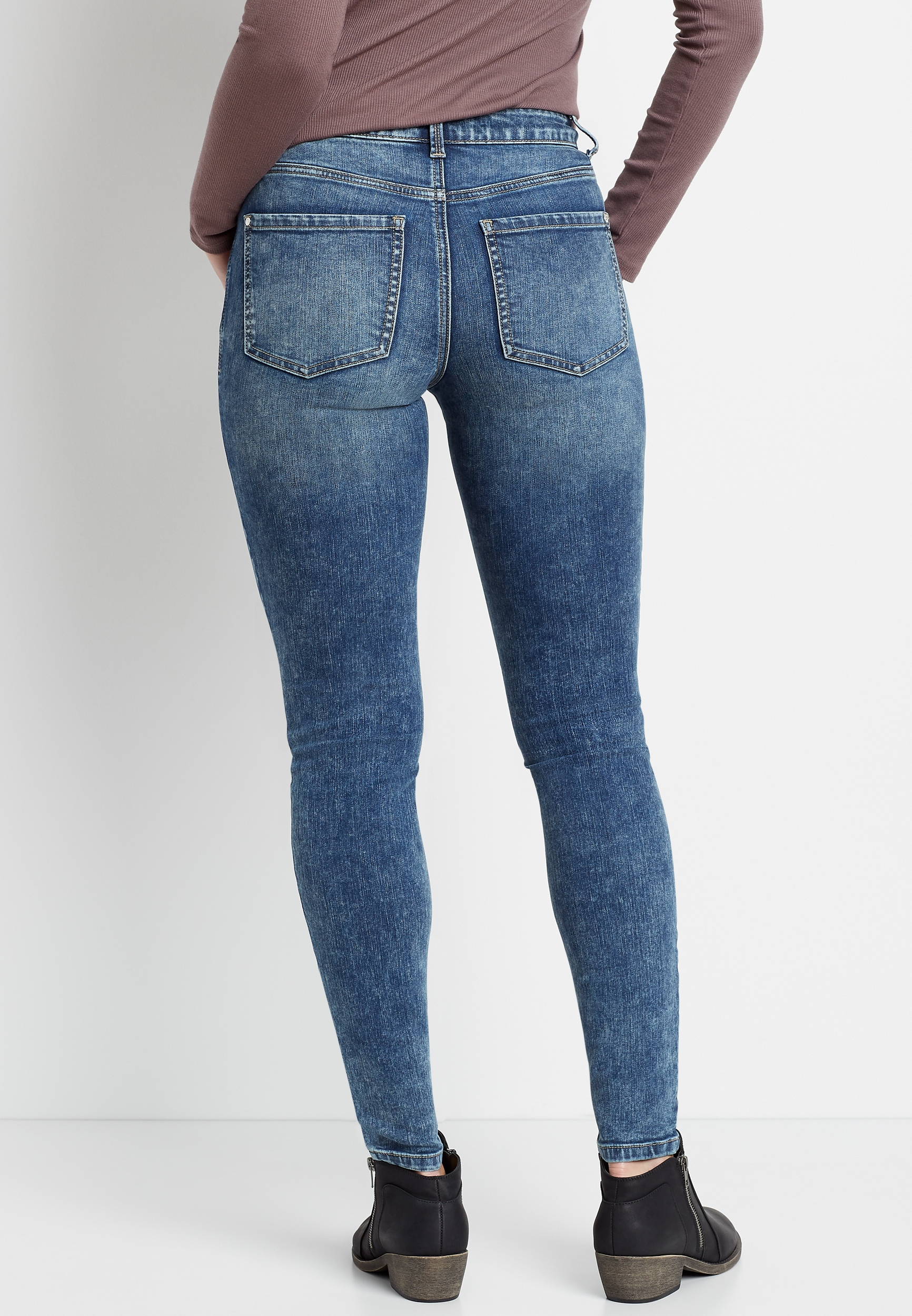 Everflex™ High Rise Marble Wash Super Skinny Jean - alternate image
