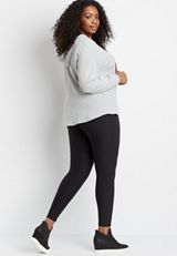 Plus Size Black High Rise Ultra Soft Legging, C6652, small