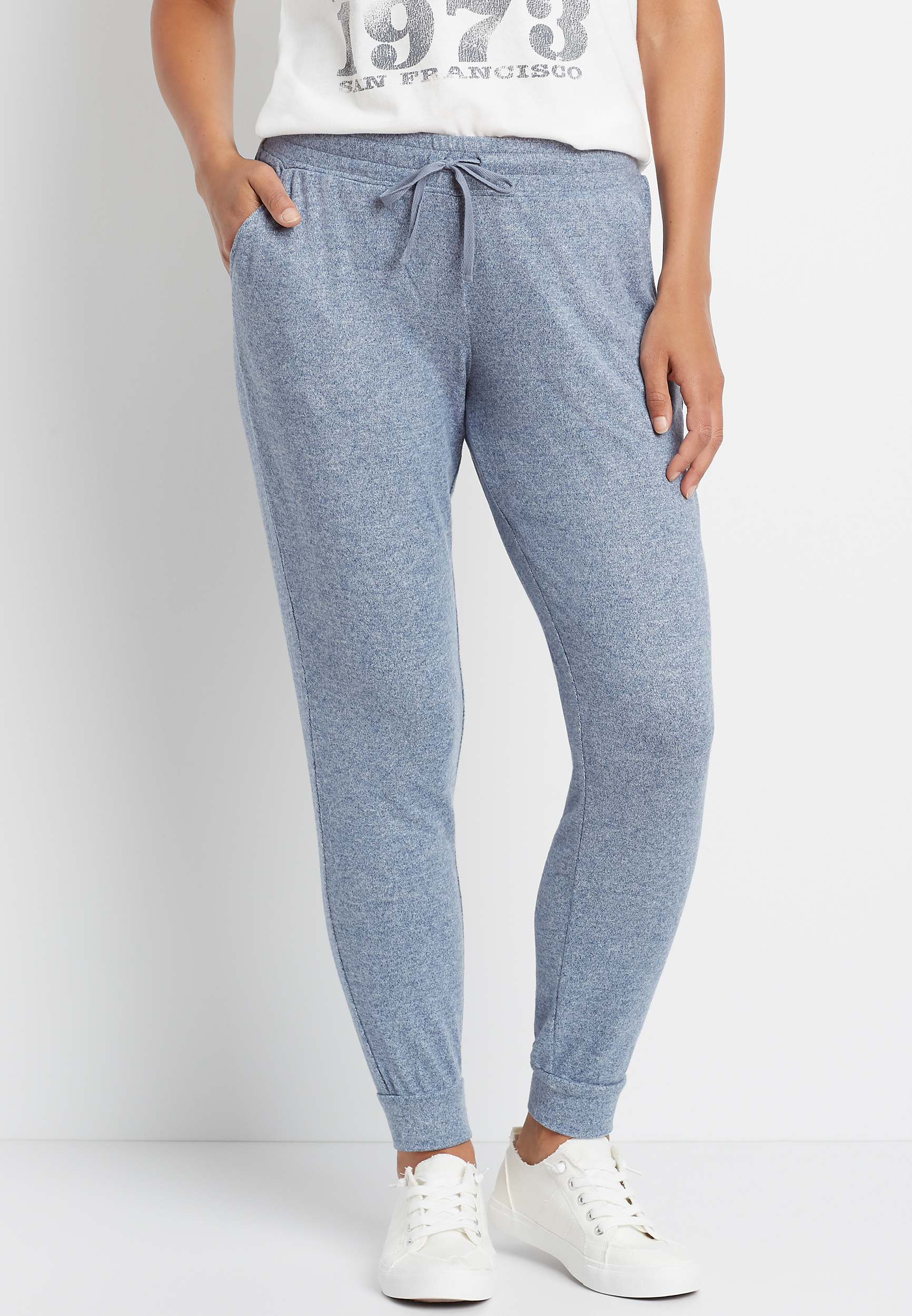 Heather Blue Super Soft Cozy Jogger Pant maurices