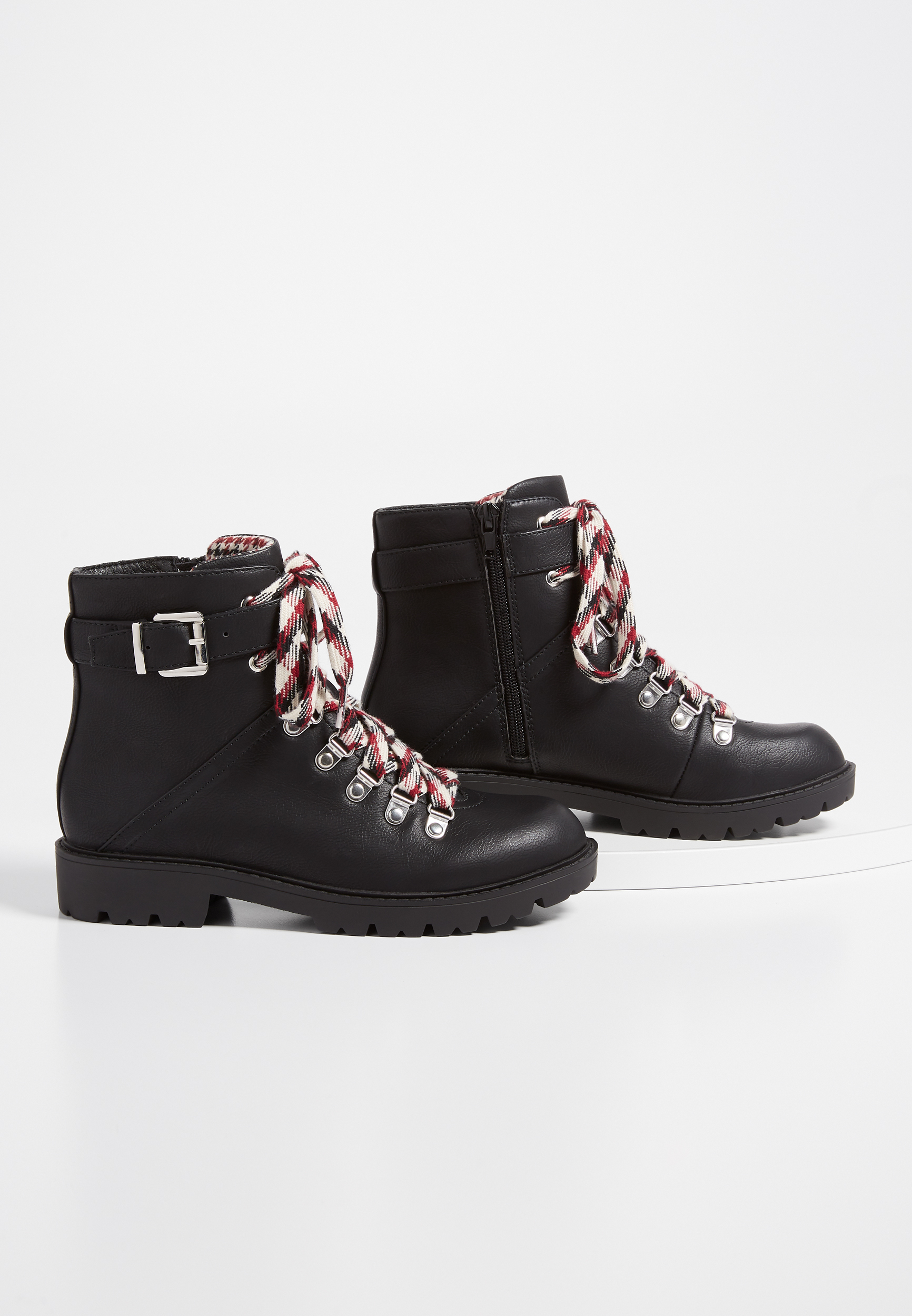 Cleo Black Multi Lace Up Hiker Boot maurices