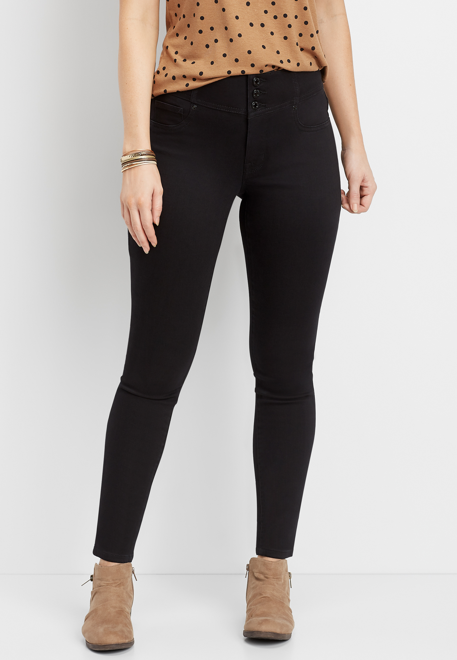 outfits with black jeggings