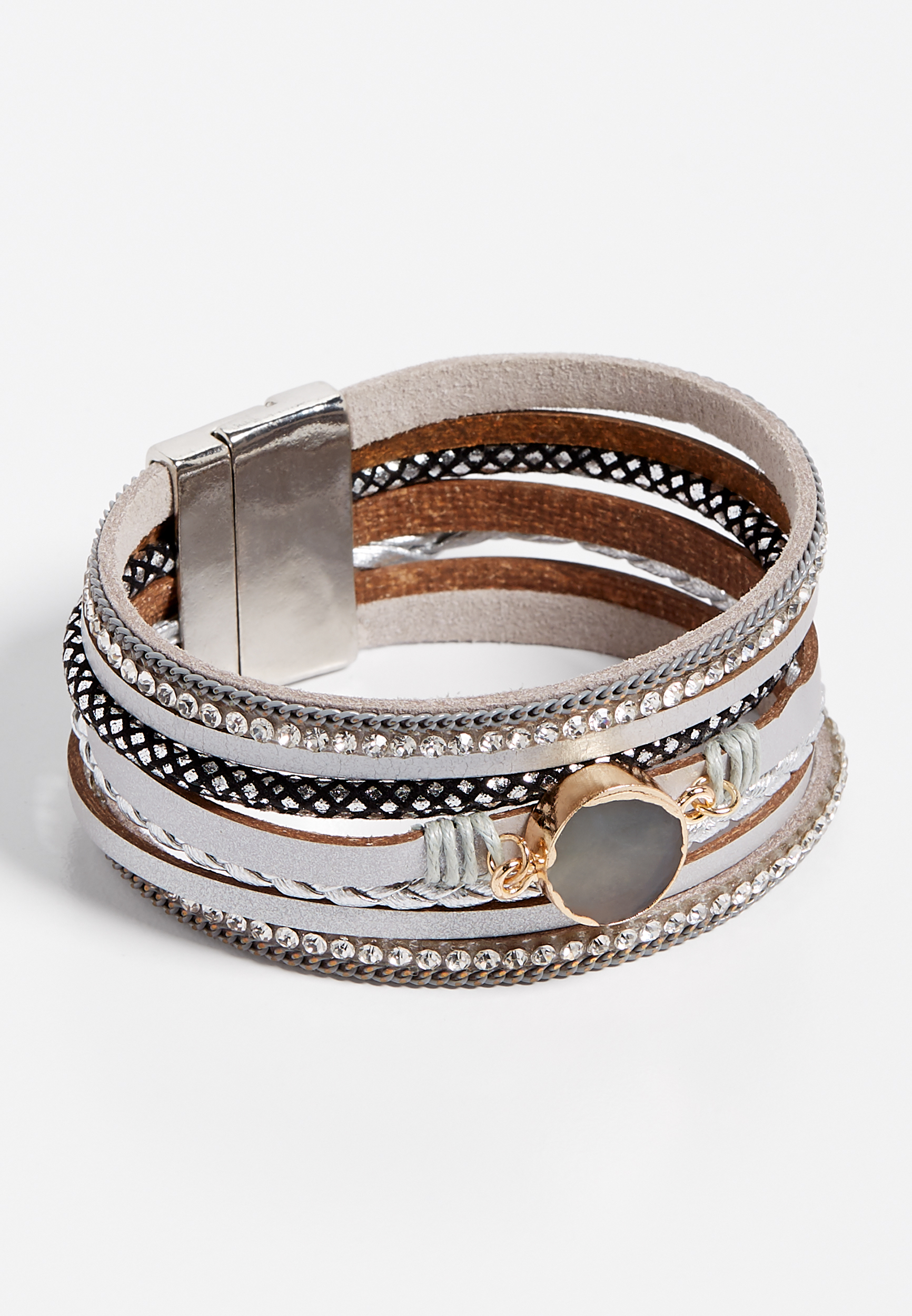 Gray Multi Row Magnetic Bracelet | maurices