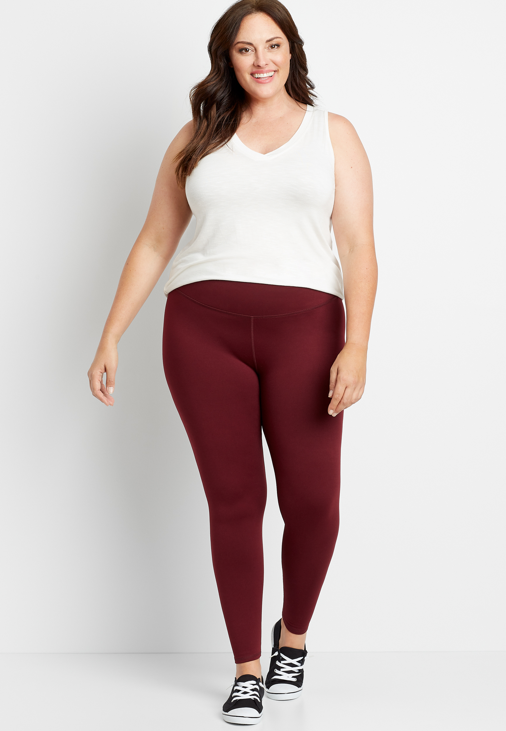 Plus Size High Rise Berry Active Full Length Legging | maurices
