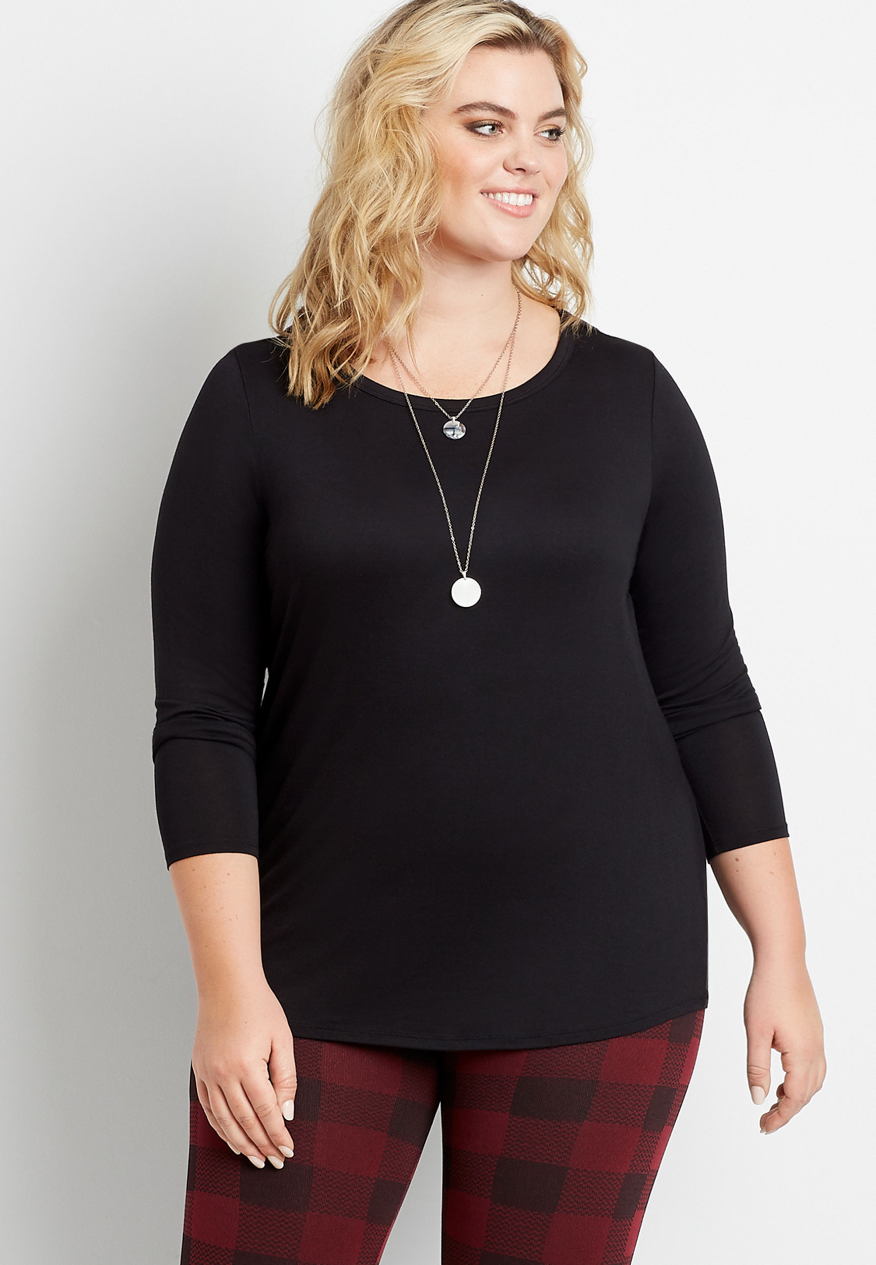 Plus Size 24/7 Solid Long Sleeve Tee | maurices