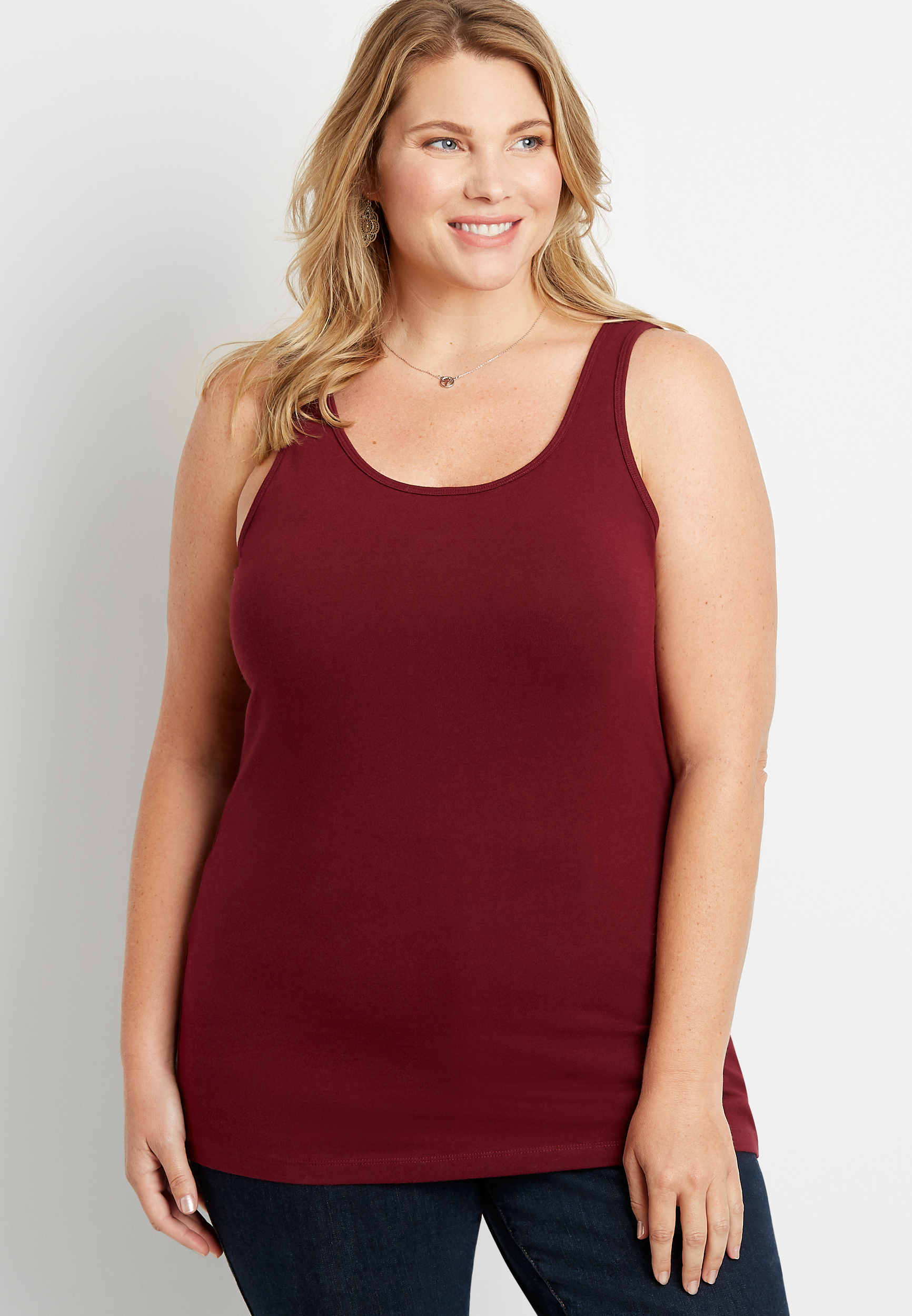 Plus Size Scoop Neck Layering Tank | maurices