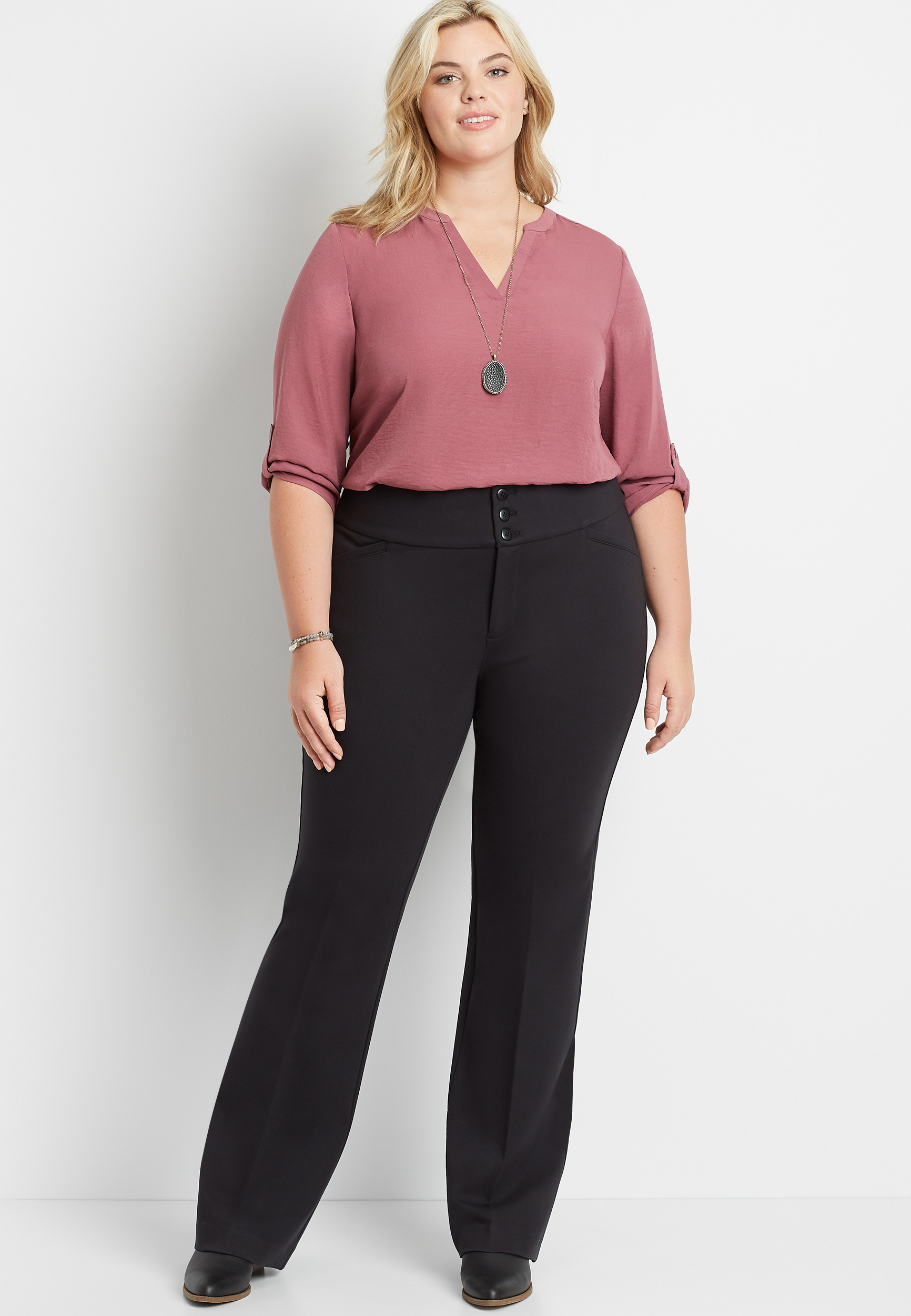 plus size pull on dress pants