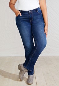 Plus Size m jeans by maurices™ Cool Comfort Crossover Pull On High Rise Barely Boot Jean