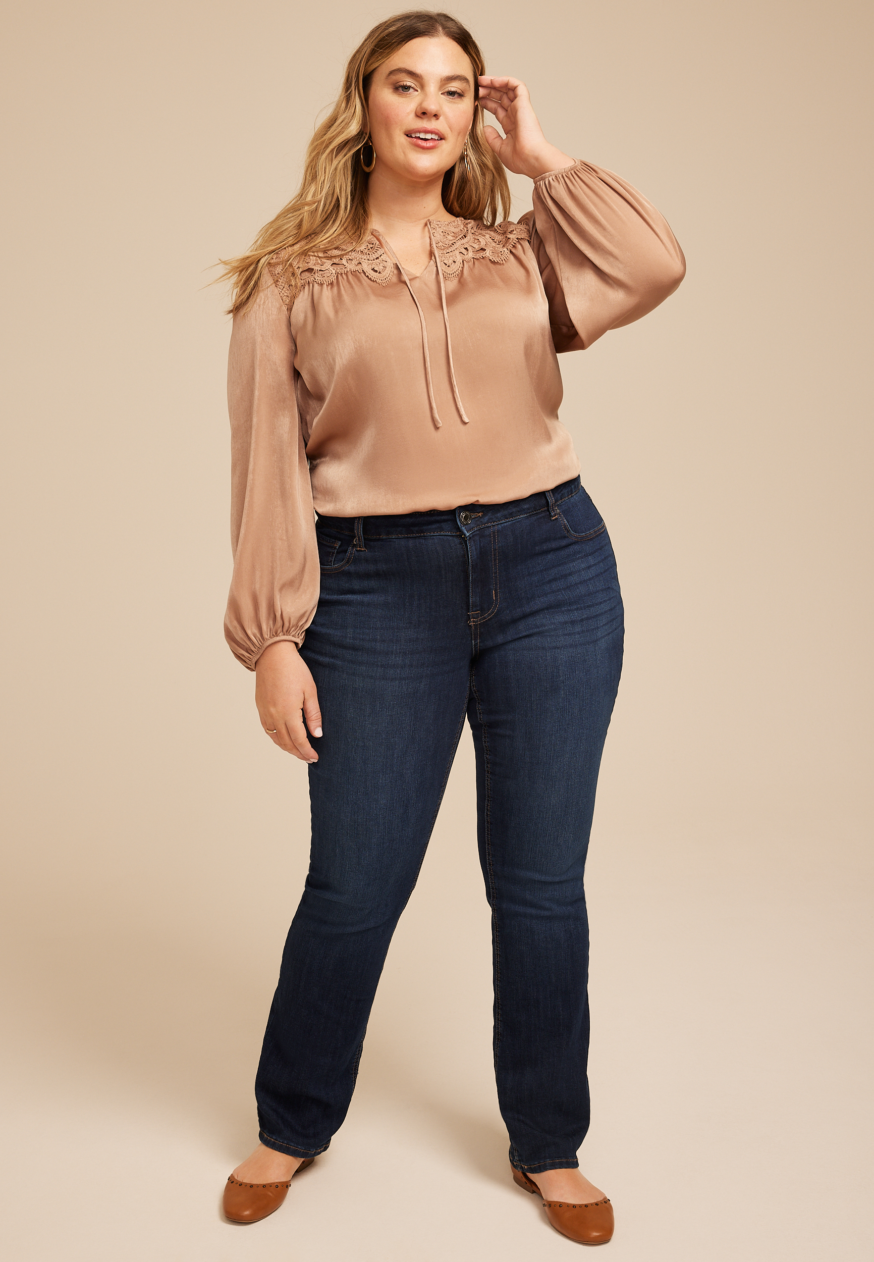 Plus Size m jeans by maurices&trade; Classic Slim Boot Mid Rise Jean, C258, large