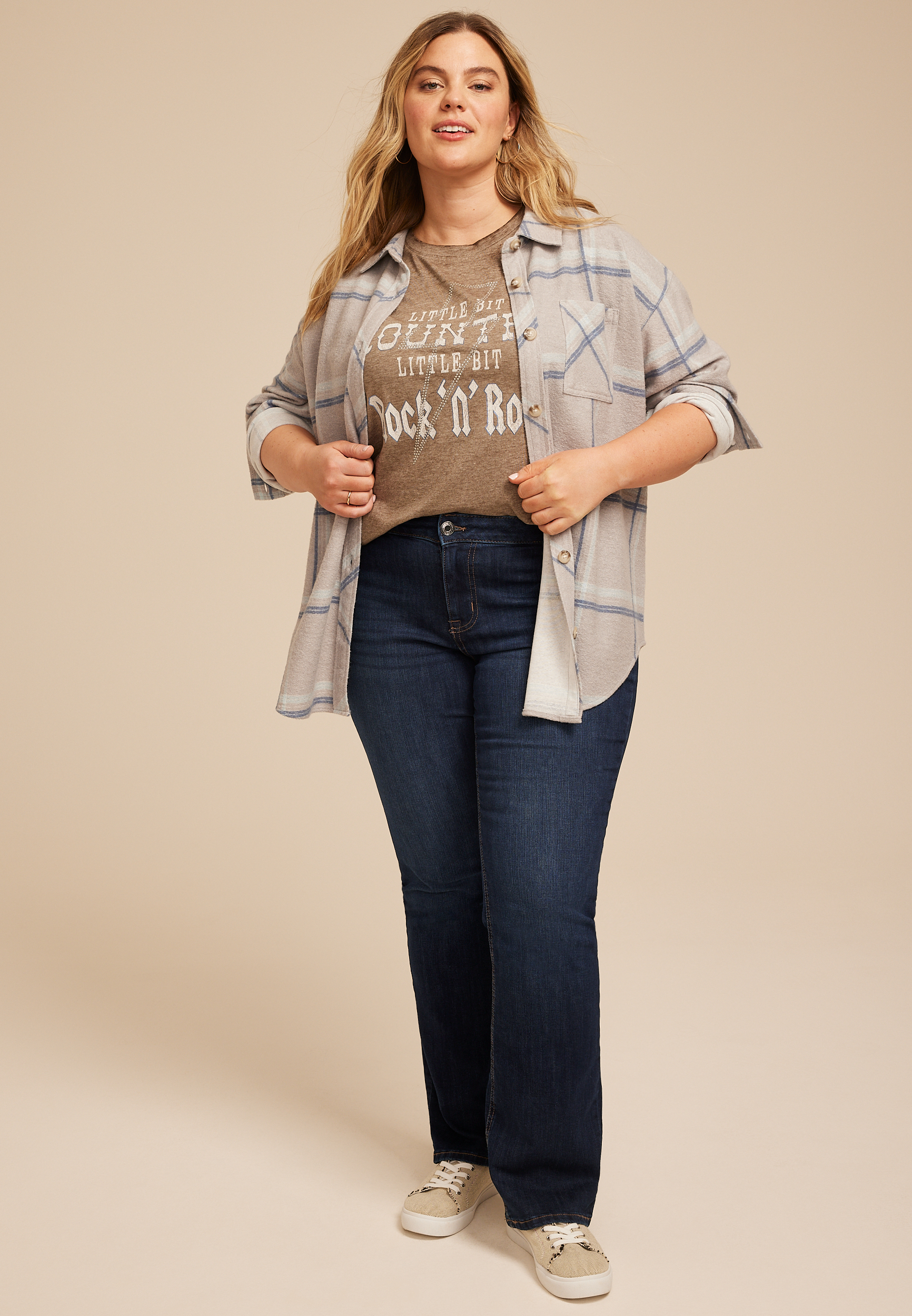 Plus Size m jeans by maurices&trade; Classic Slim Boot Mid Rise Jean, C258, large
