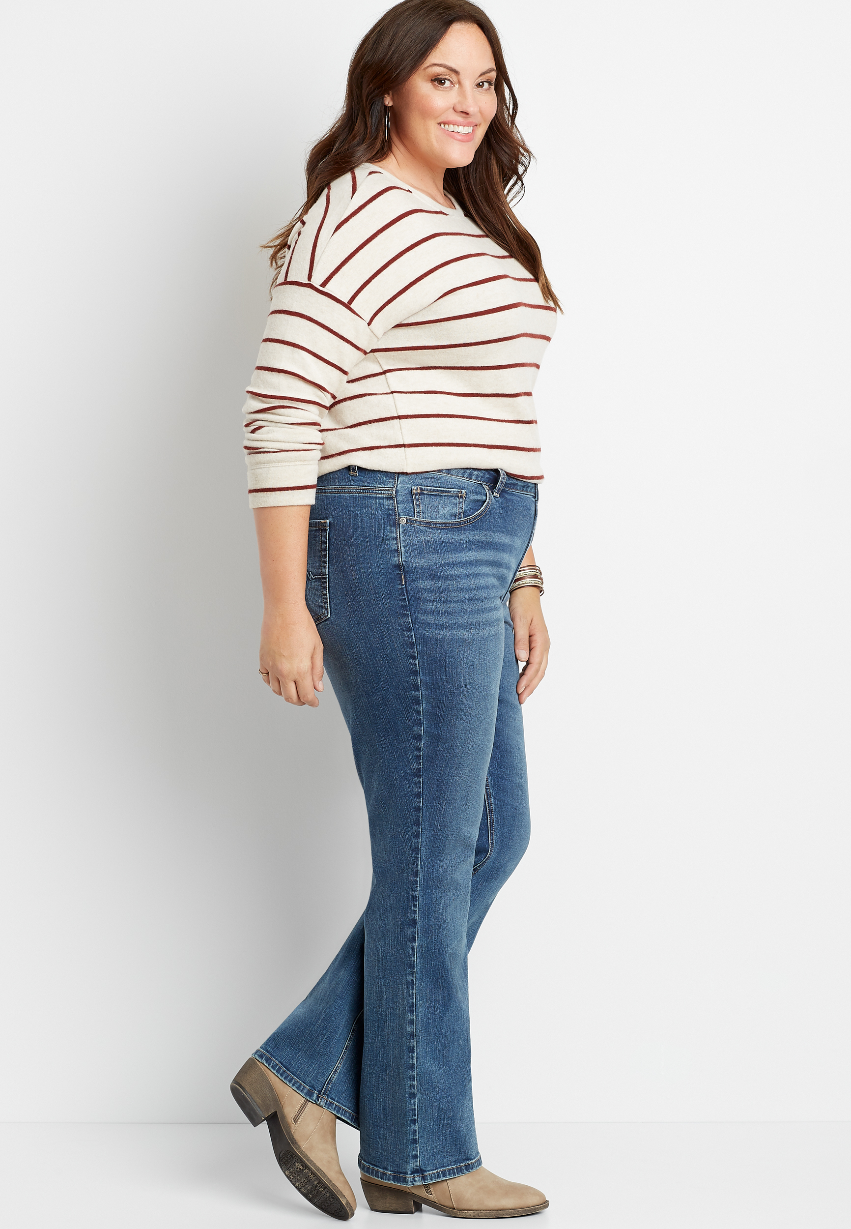 Plus Size m jeans by maurices&trade; Classic Slim Boot Curvy High Rise Jean, , large