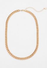 Gold Chunky Chain Necklace, , small