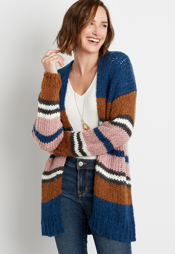 Oversized Striped Cardigan | maurices