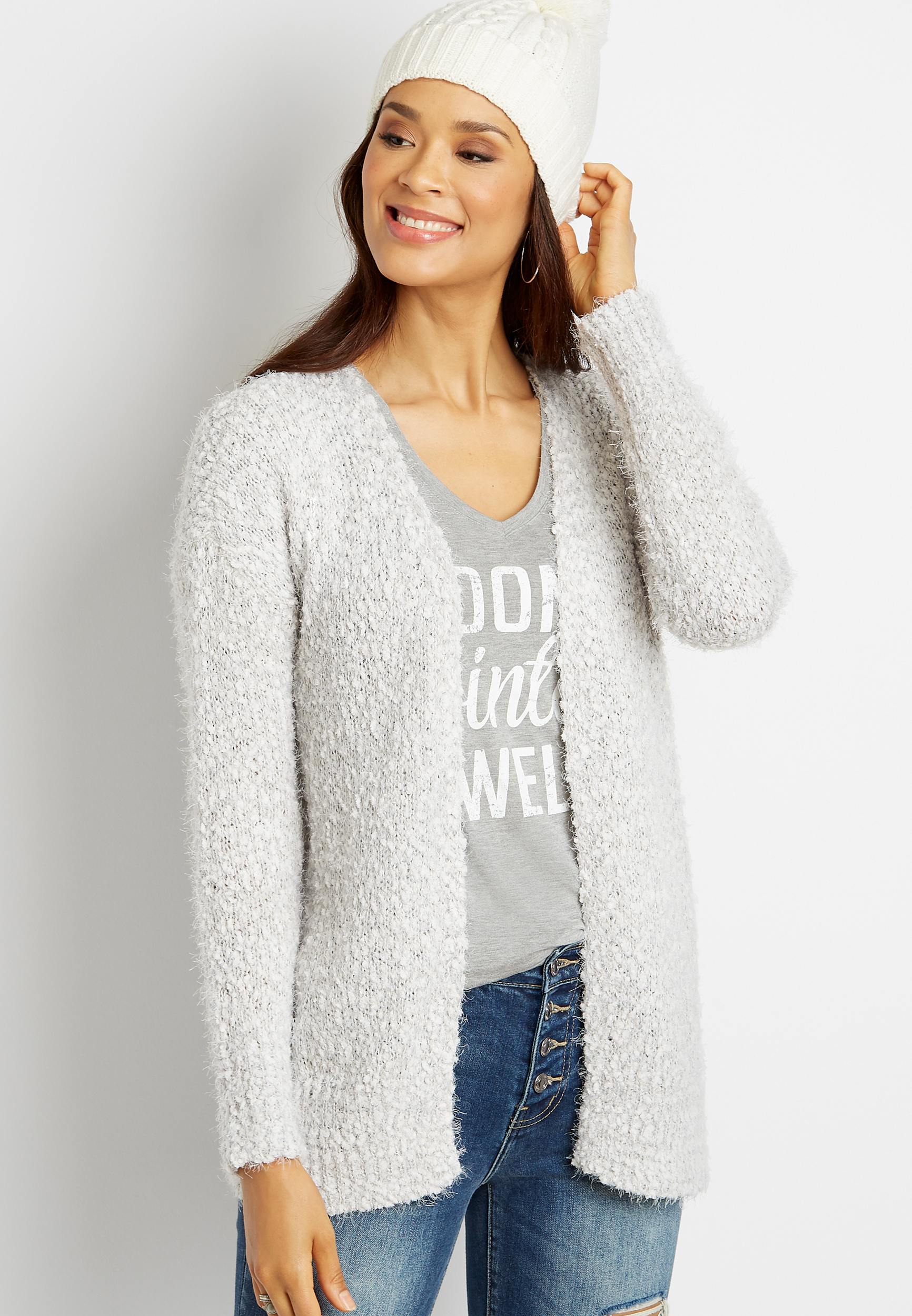 Solid Cozy Open Front Cardigan | maurices