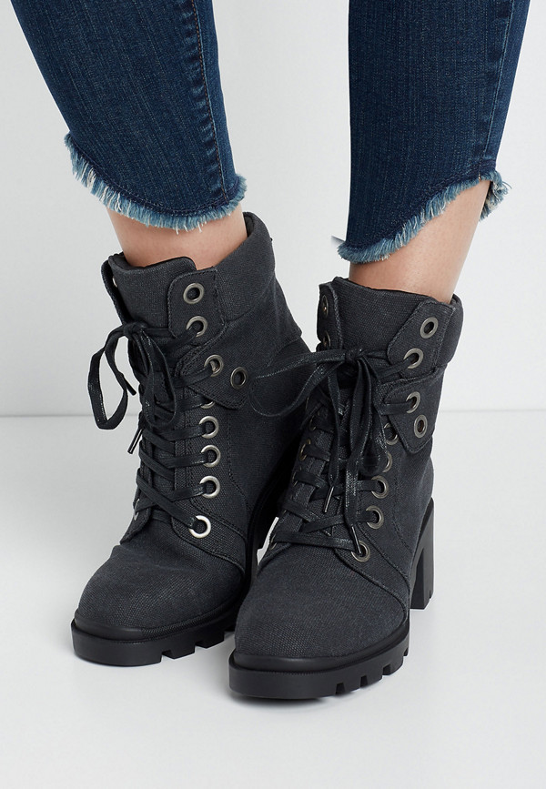Colby Dark Gray Eyelet Lace Up Hiker Boot | maurices