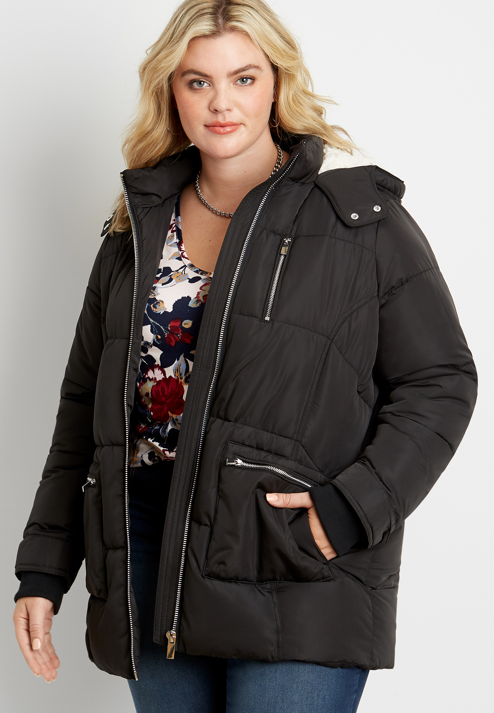 Soularge Women's Winter Plus Size Padded Fleece Parka Coat, 57% OFF