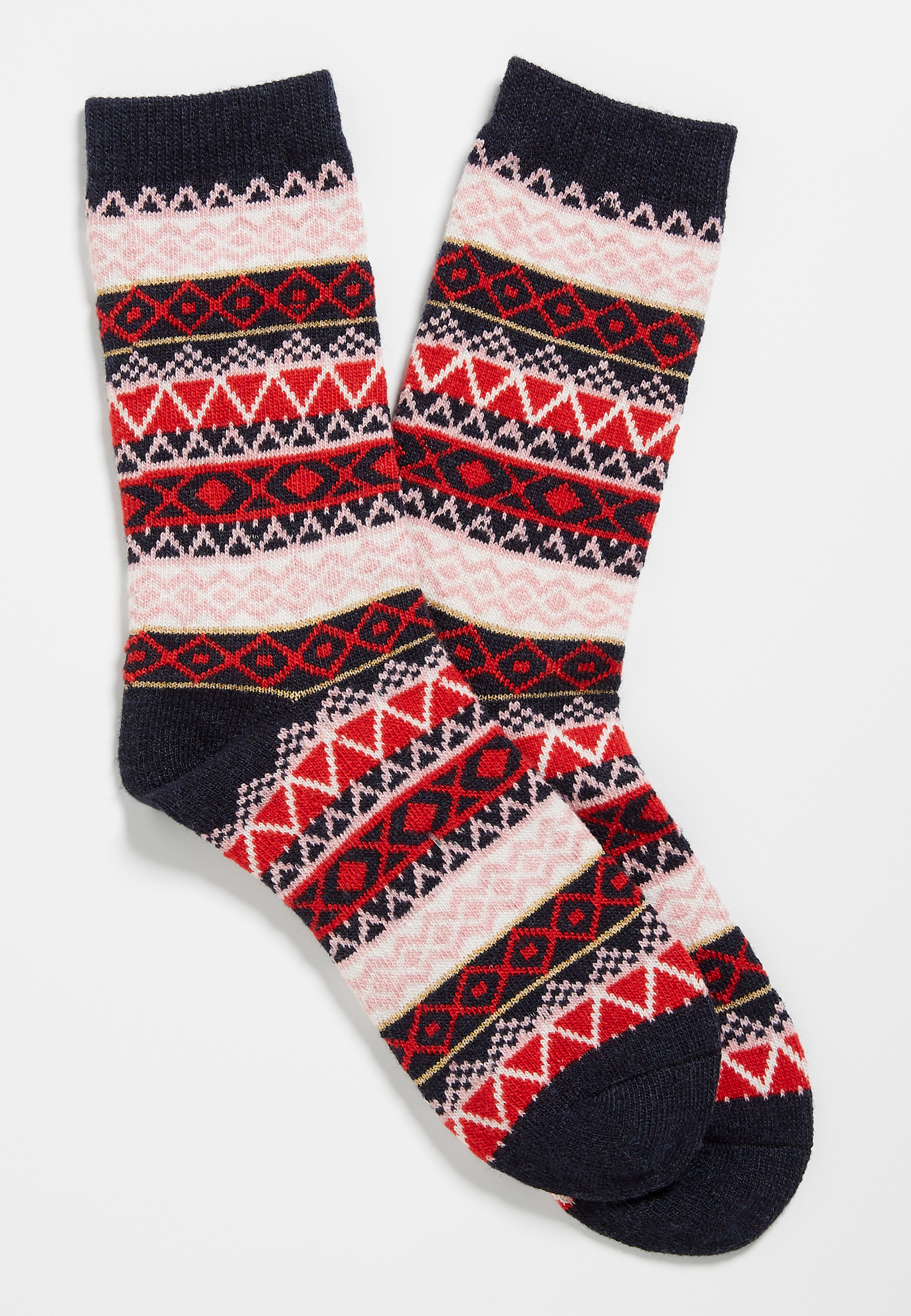 Navy Fair Isle Crew Sock | maurices