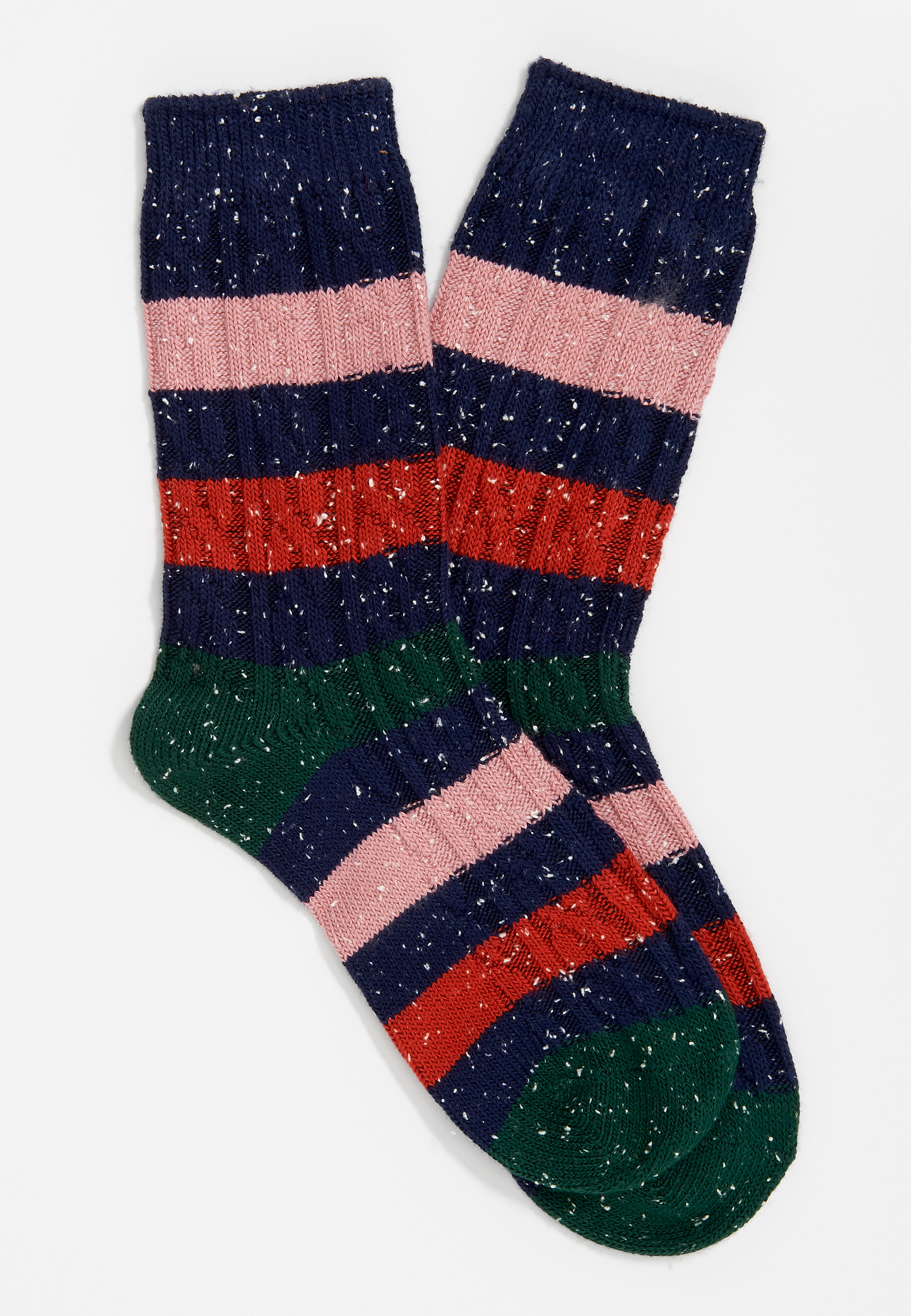 Multi Colorblock Marled Crew Sock | maurices