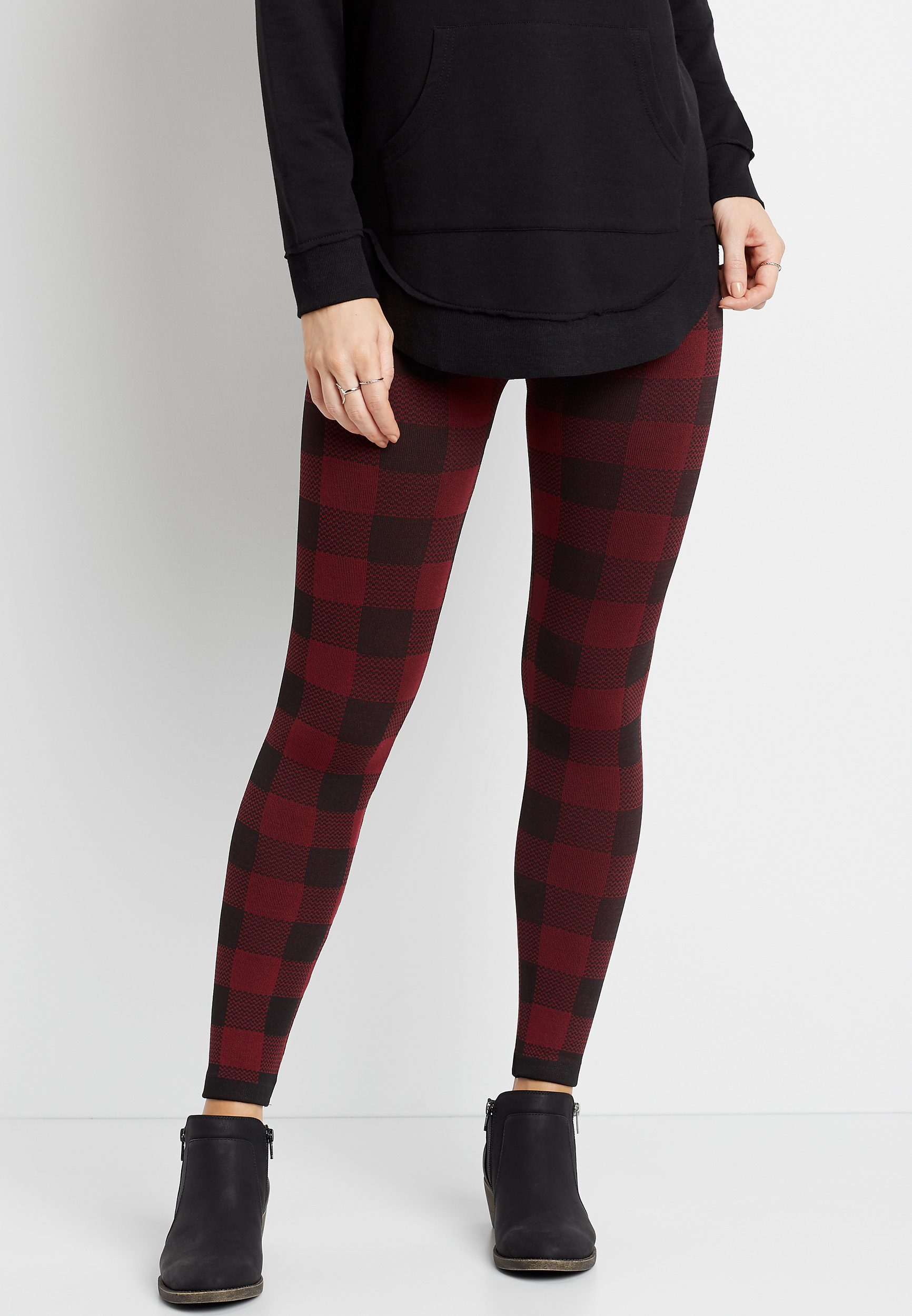 Women's buffalo check outlet leggings