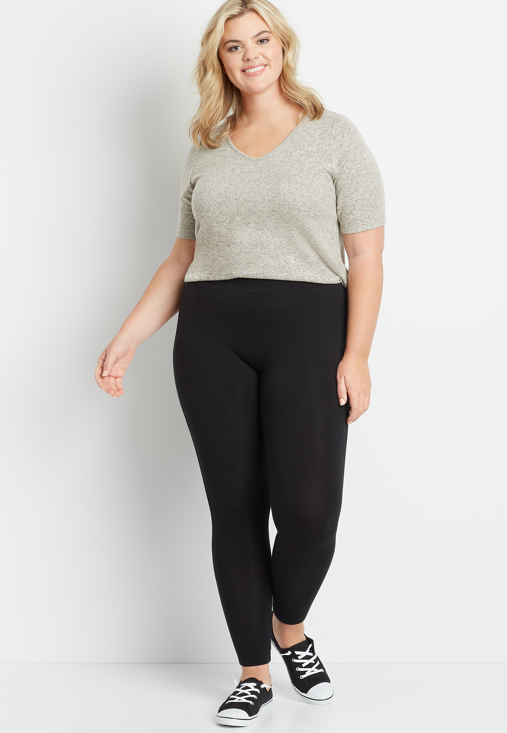 Plus Size Black High Rise Slimming Sculpt Legging | maurices