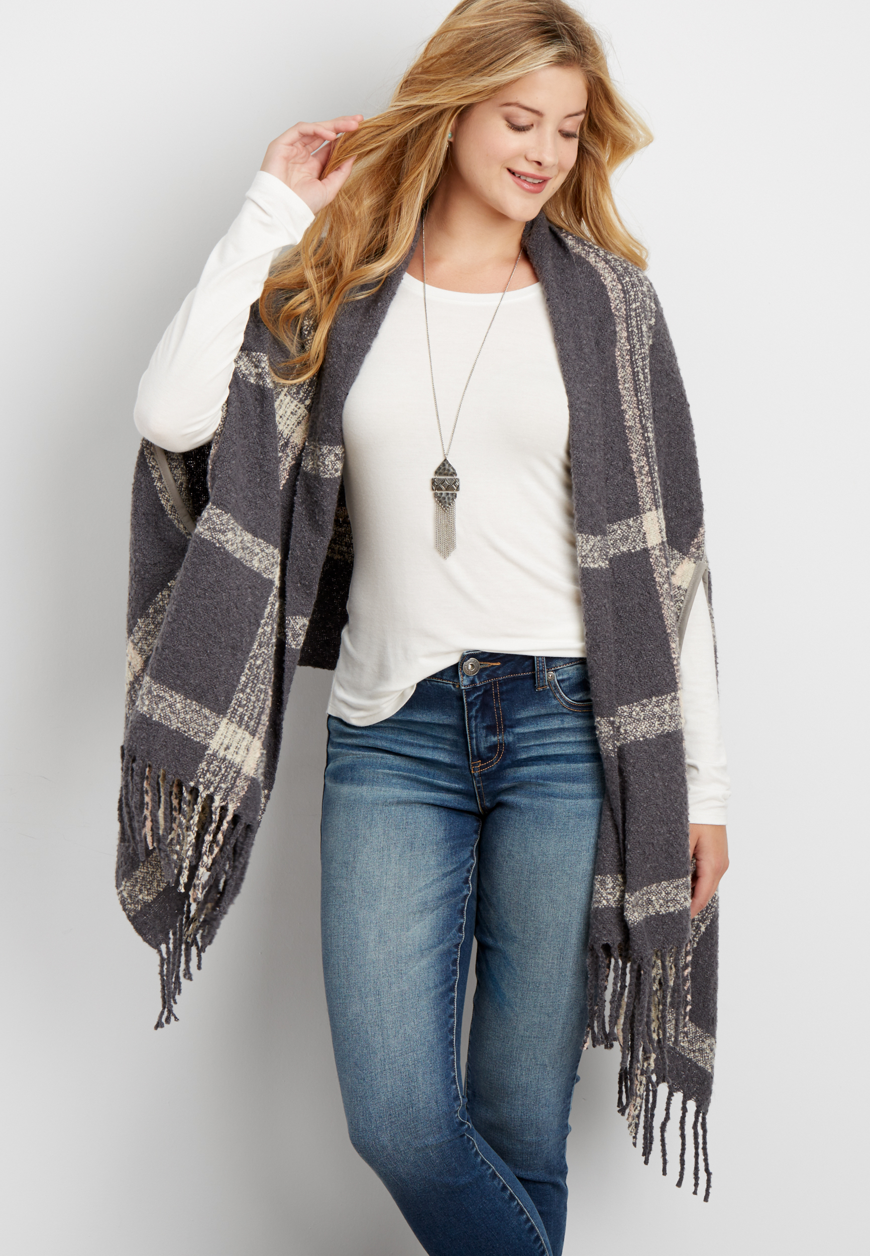 ultra soft plaid scarf wrap | maurices
