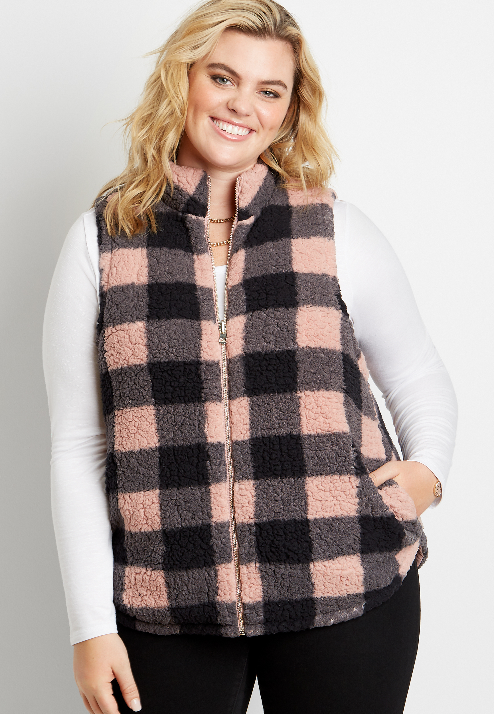 women's plus size long vests