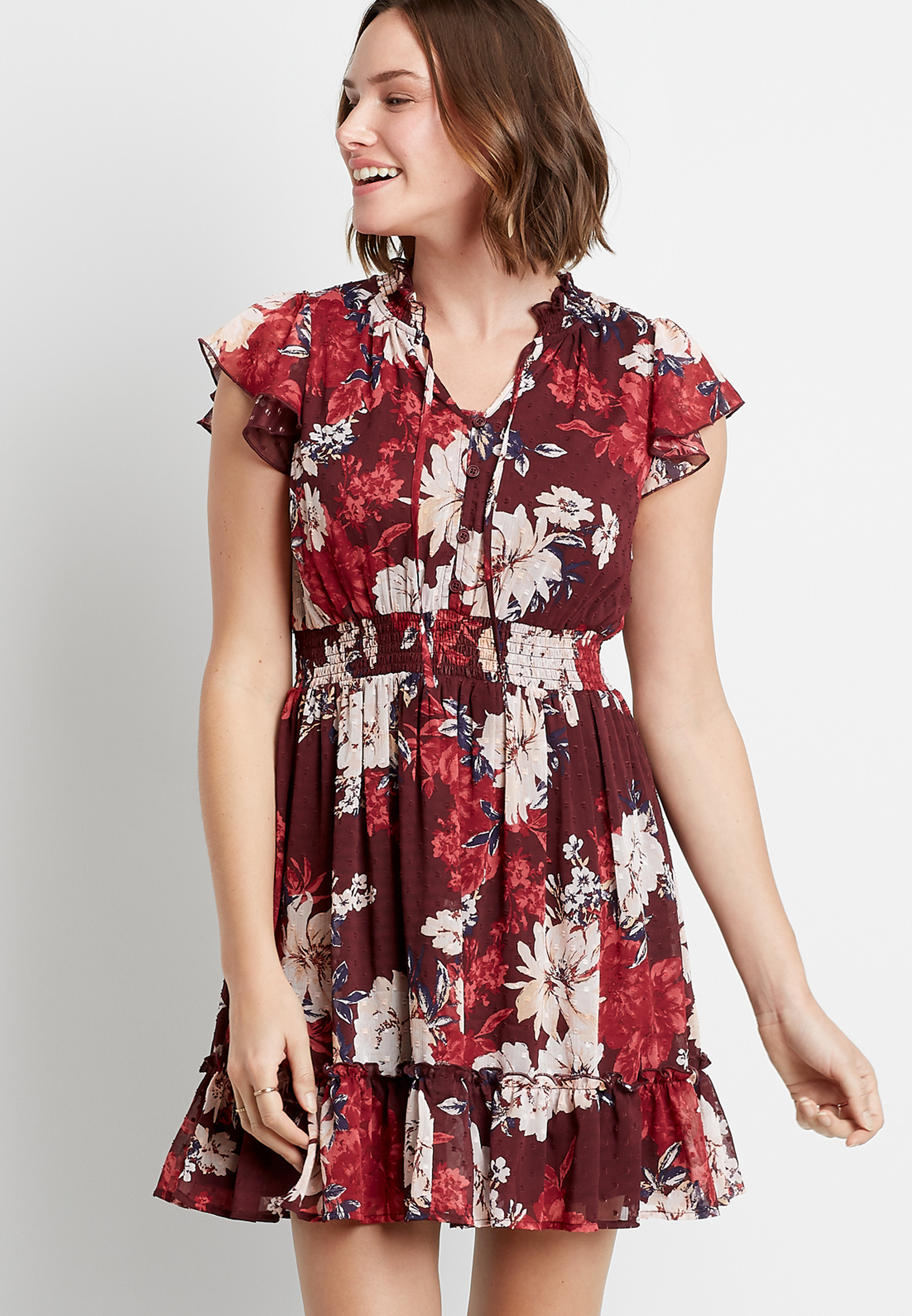 maurices burgundy dress