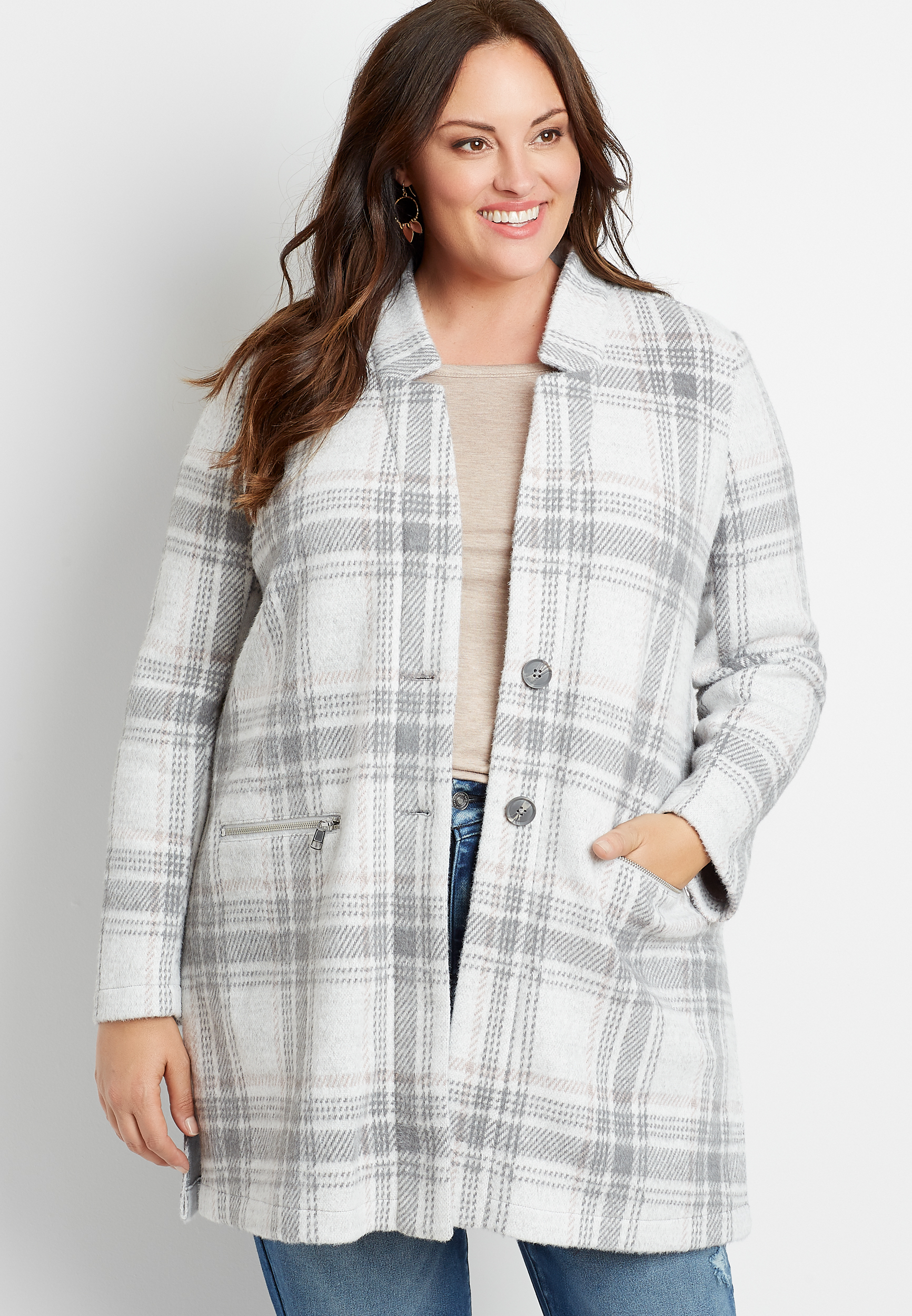 plus size button up cardigan