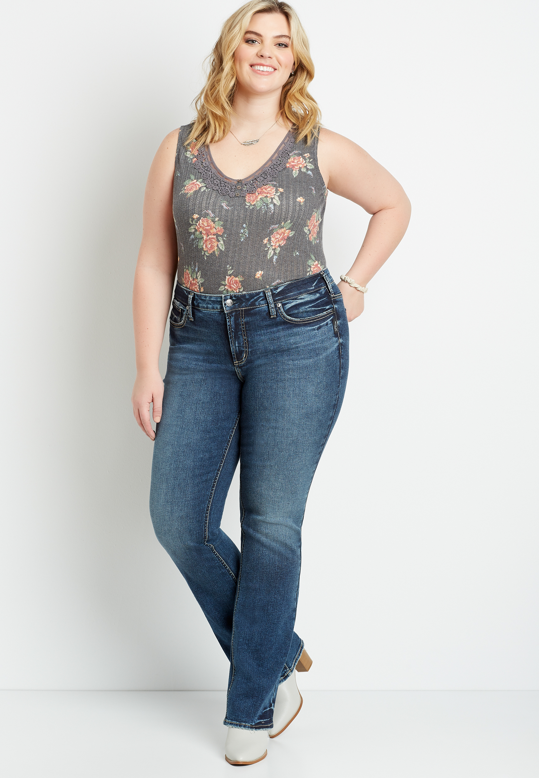 silver plus size jeans