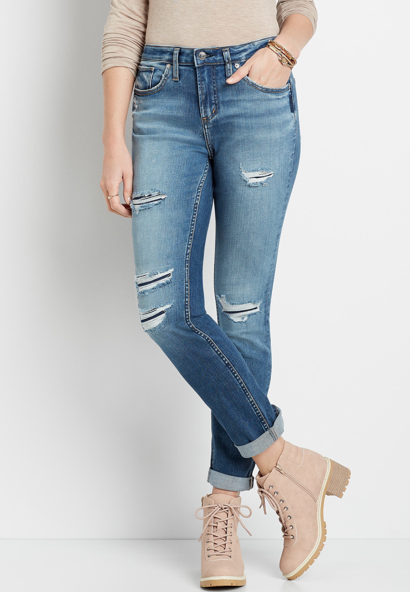maurices silver boyfriend jeans