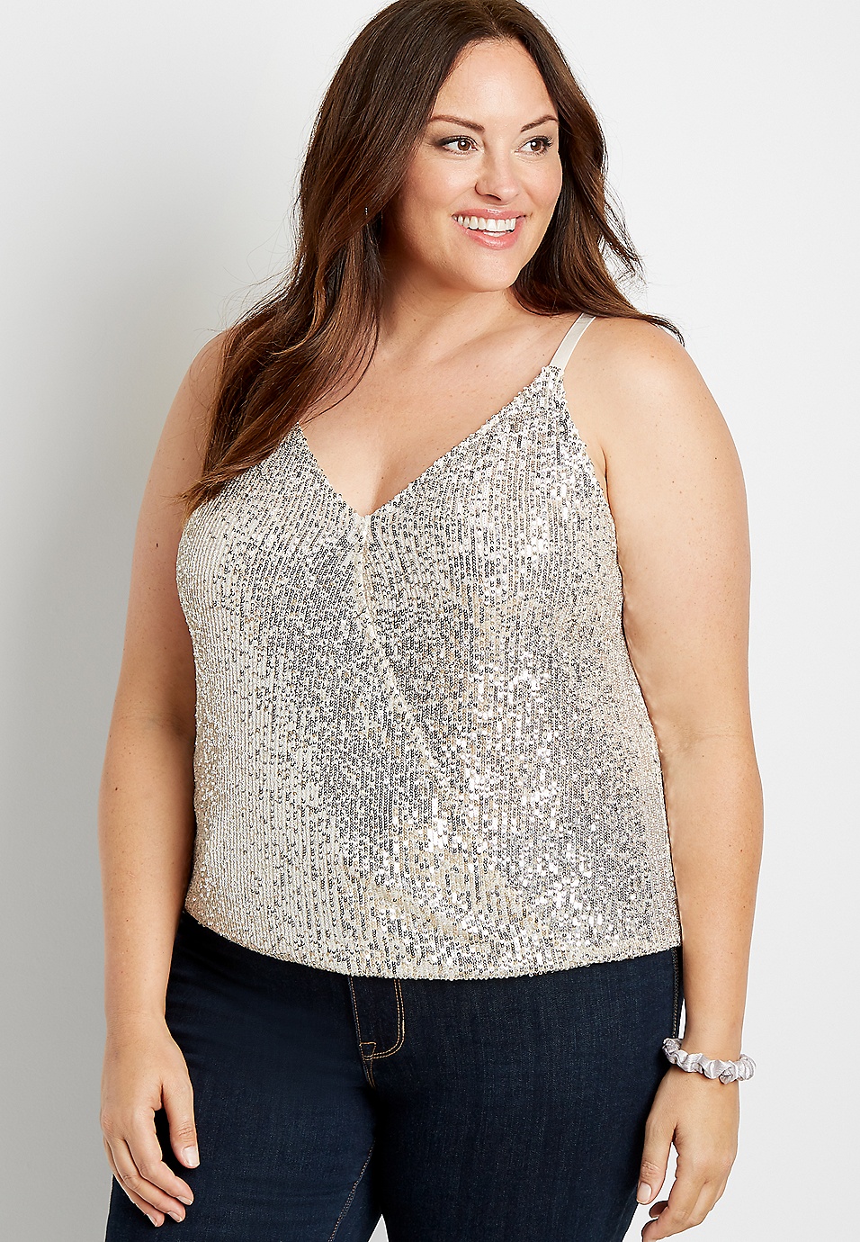 Plus Size Clothes For Women, Basics Womens Clothing Sparkly Tops