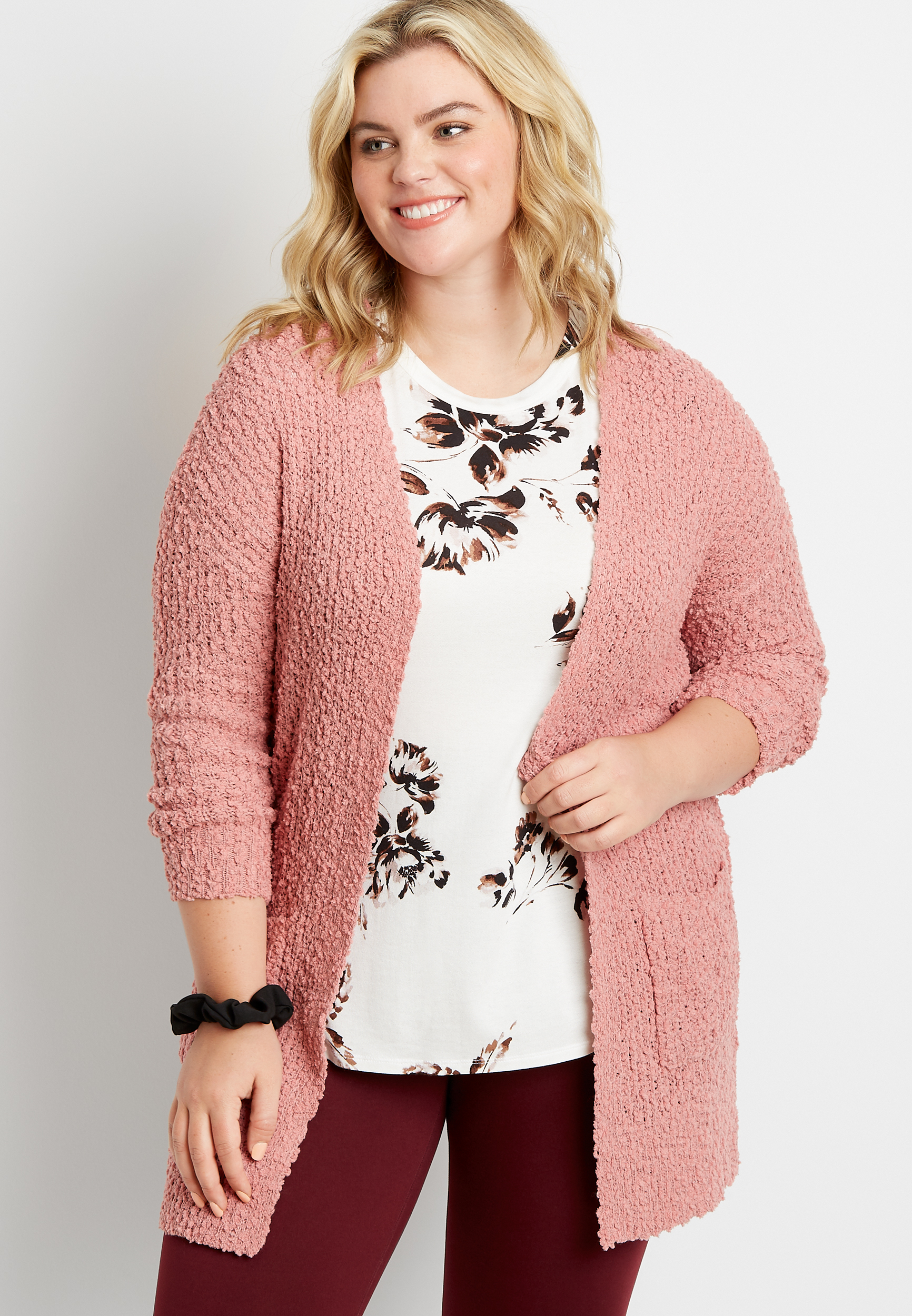 plus size pink sweater