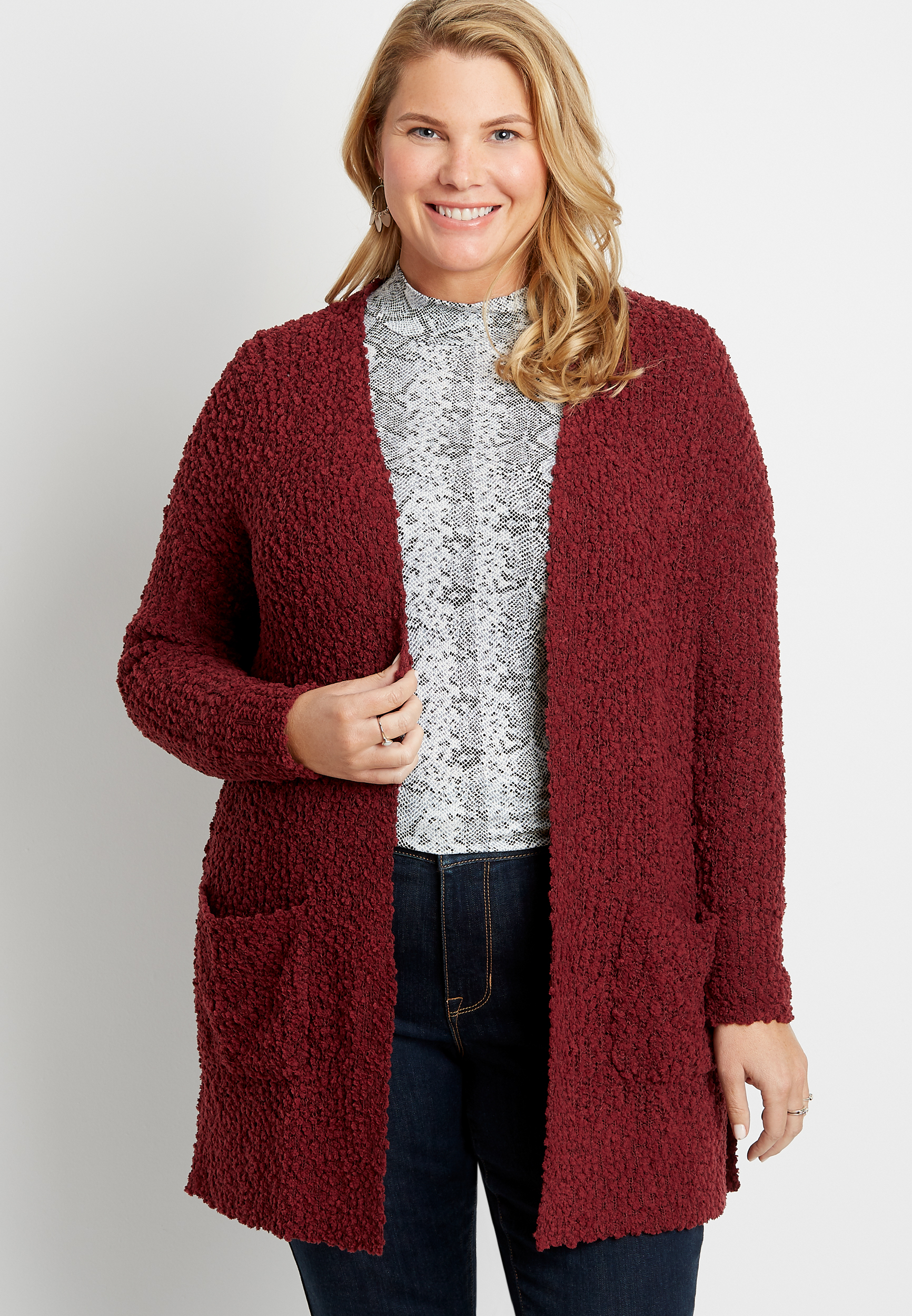plus size white cardigan sweater