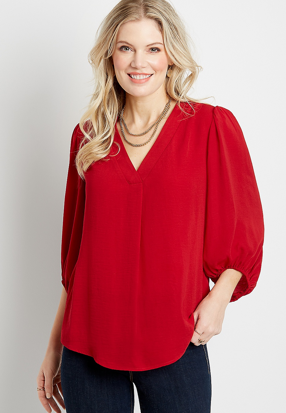 Maurices Women's Homeward Colorblock Fleece Hoodie Red Size Medium