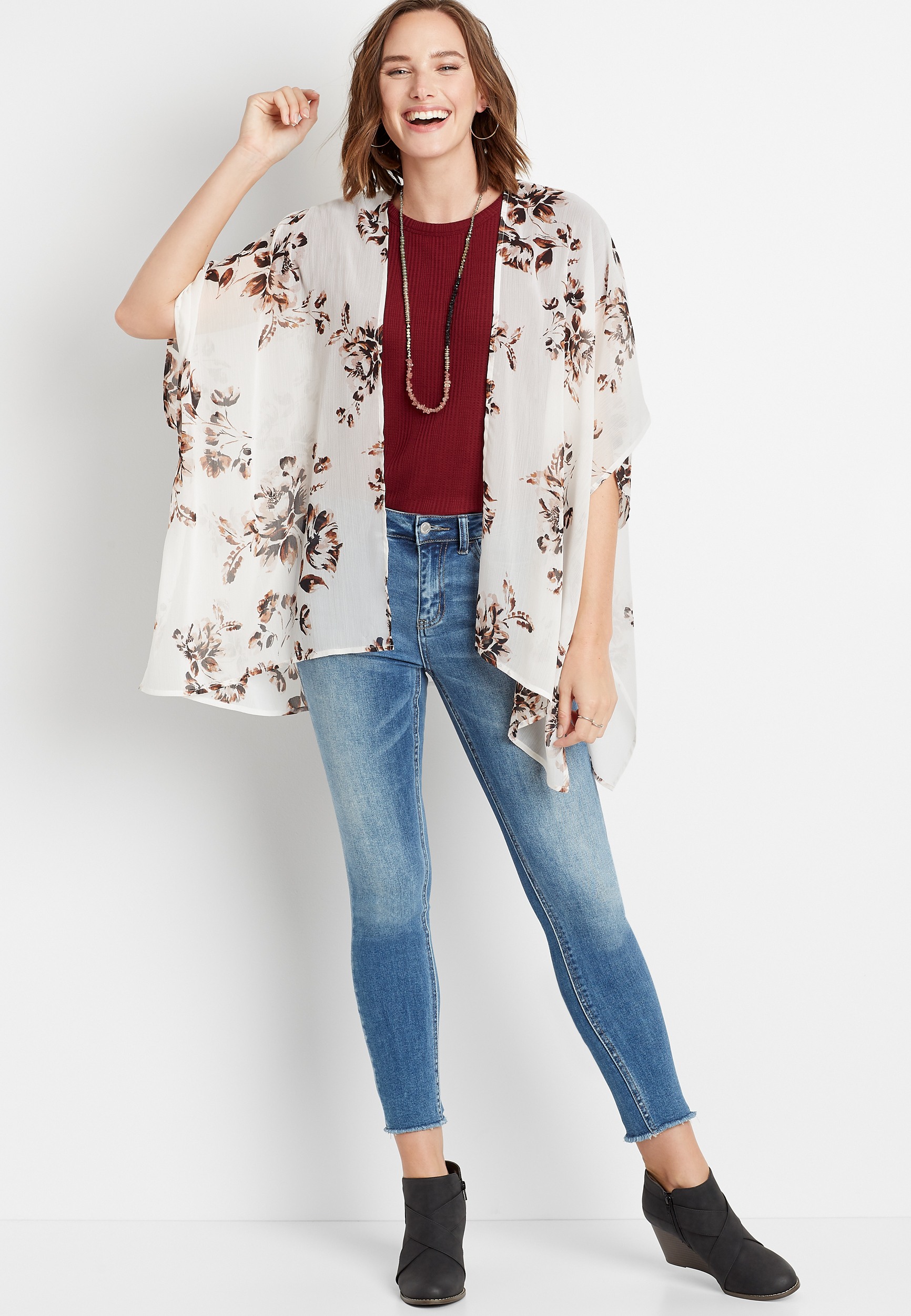 Image of Maurices Womens Vervet&trade; Medium Wash Fray Hem Skinny Jeans Blue