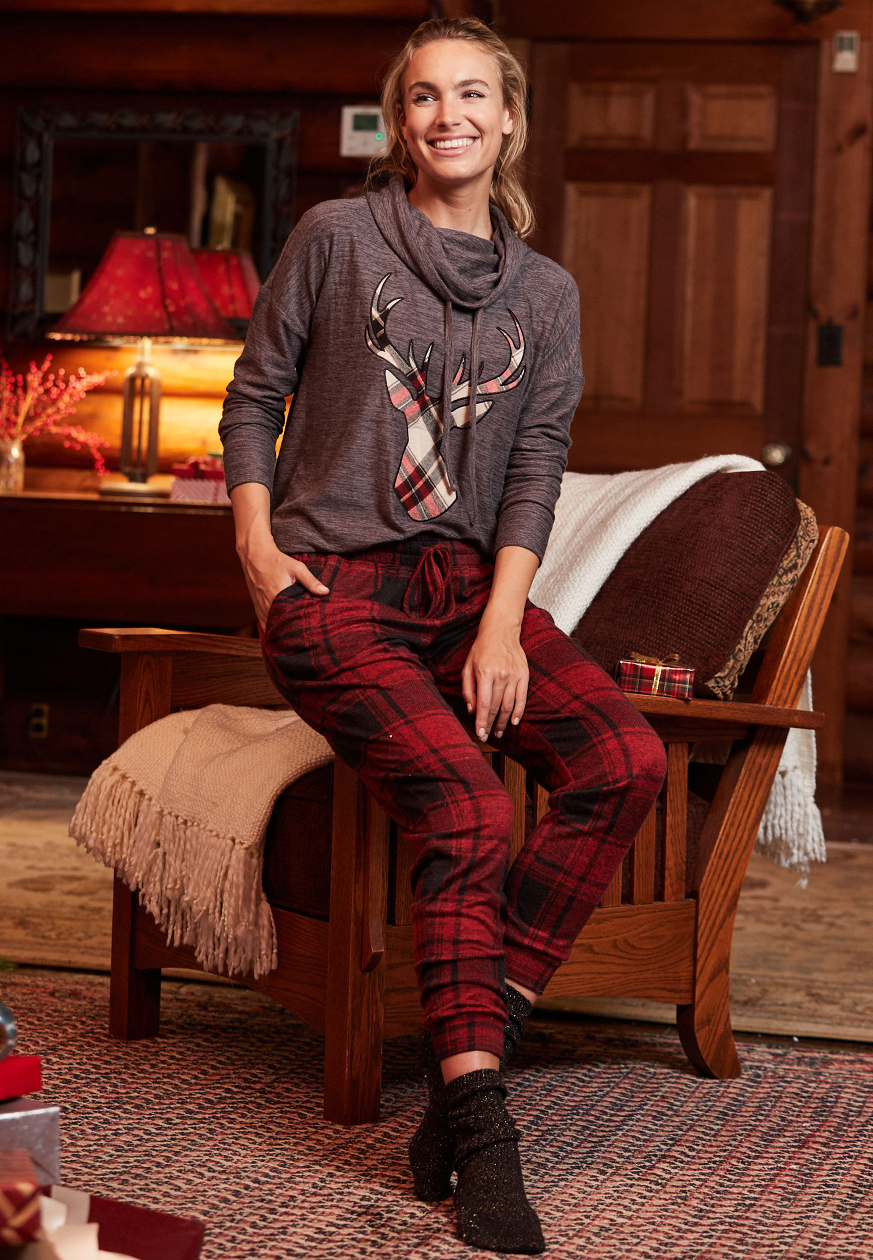buffalo plaid jogger pants