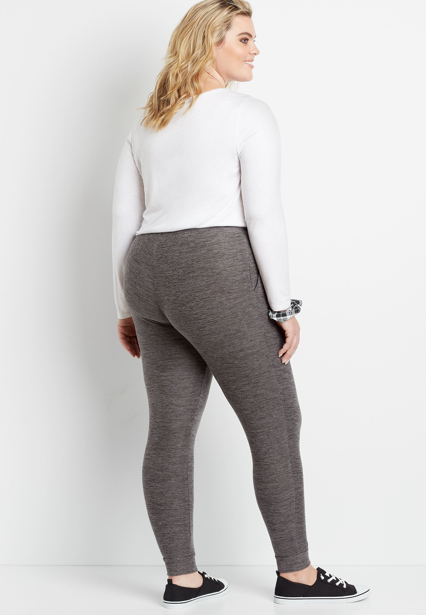 Plus Size Gray Super Soft Cozy Jogger Pant - alternate image