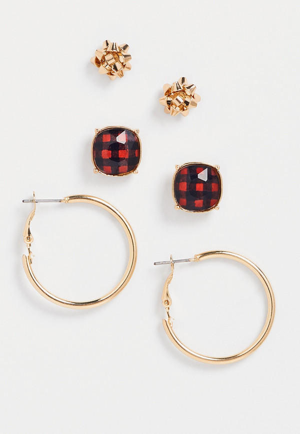 3 Pack Holiday Earring Set | maurices