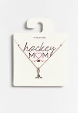 Dainty Silver Hockey Mom Necklace, , small