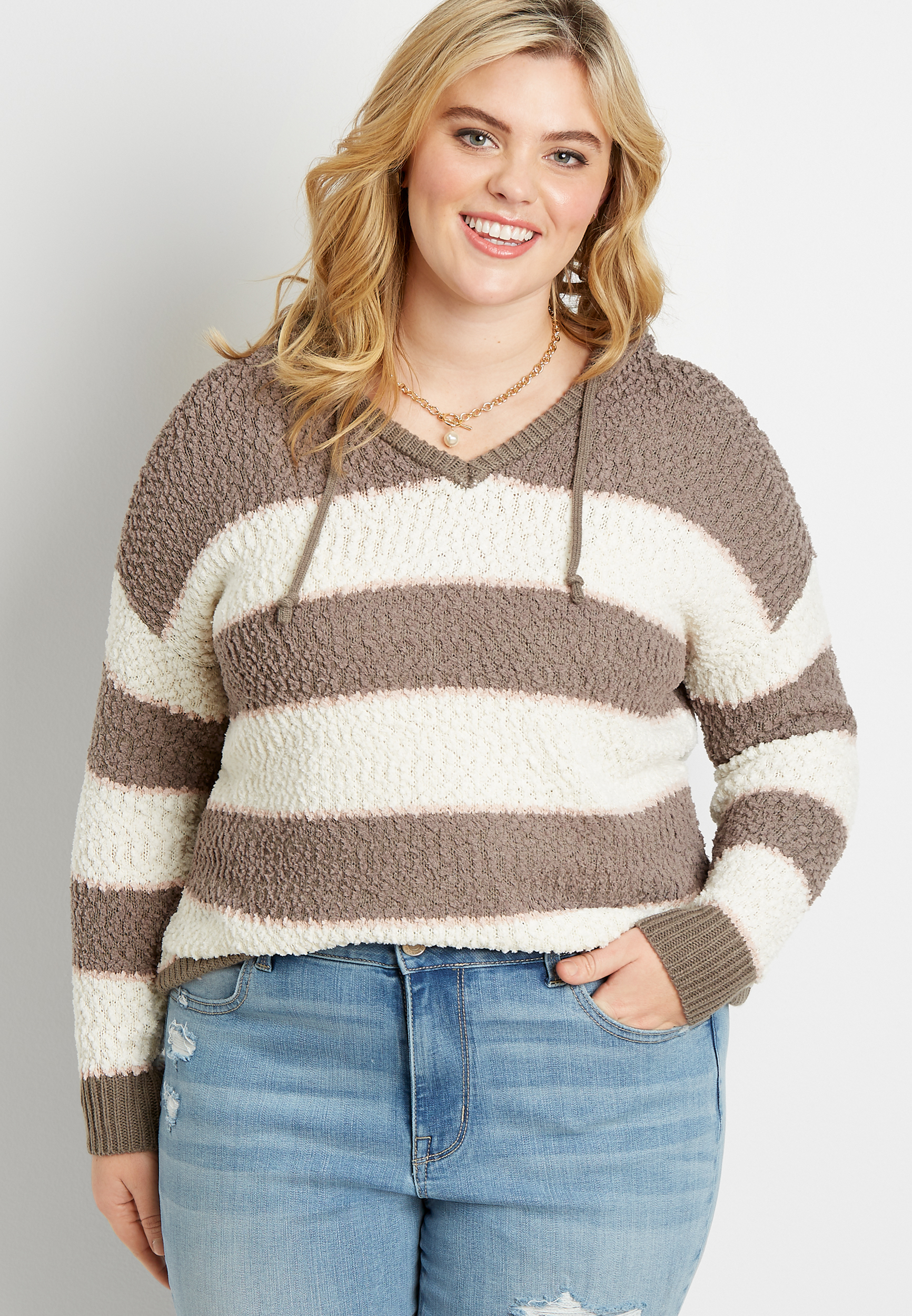 popcorn sweater hoodie plus size