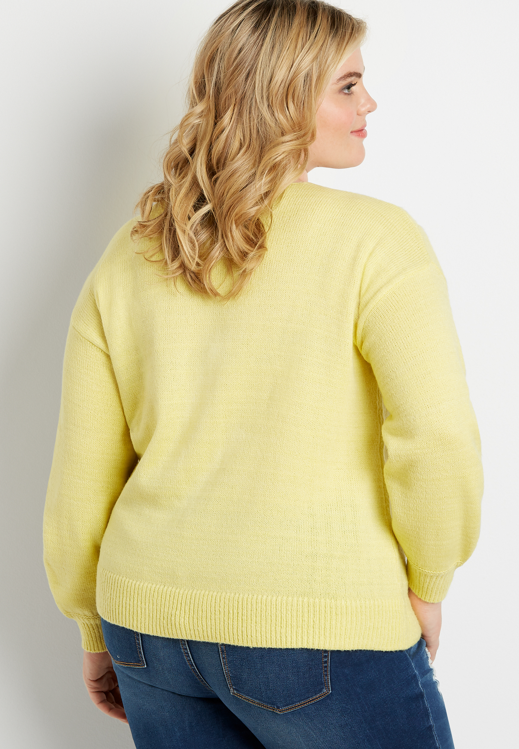 plus size yellow cardigan sweater