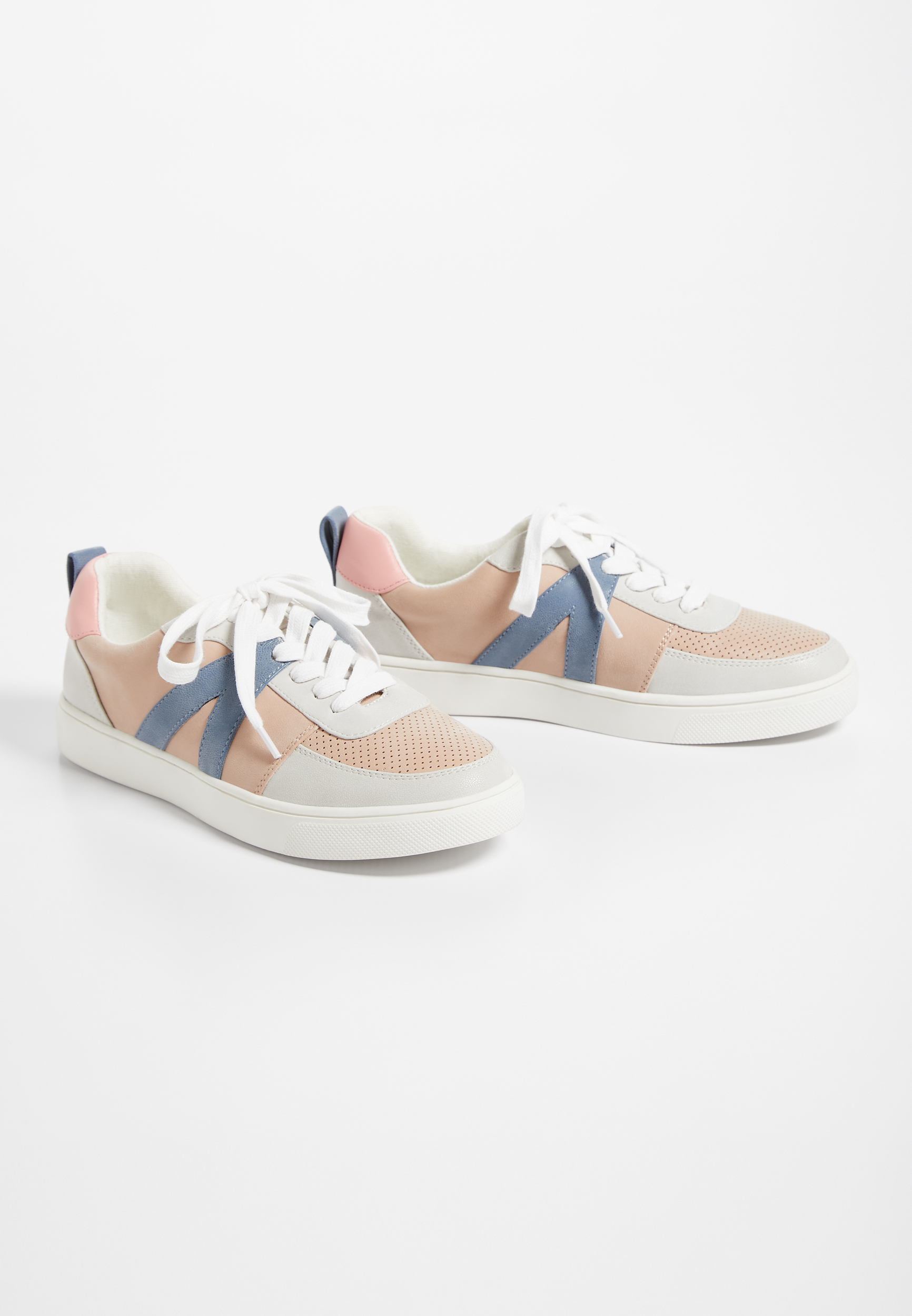 Shelby Blush Colorblock Lace Up Sneaker | maurices