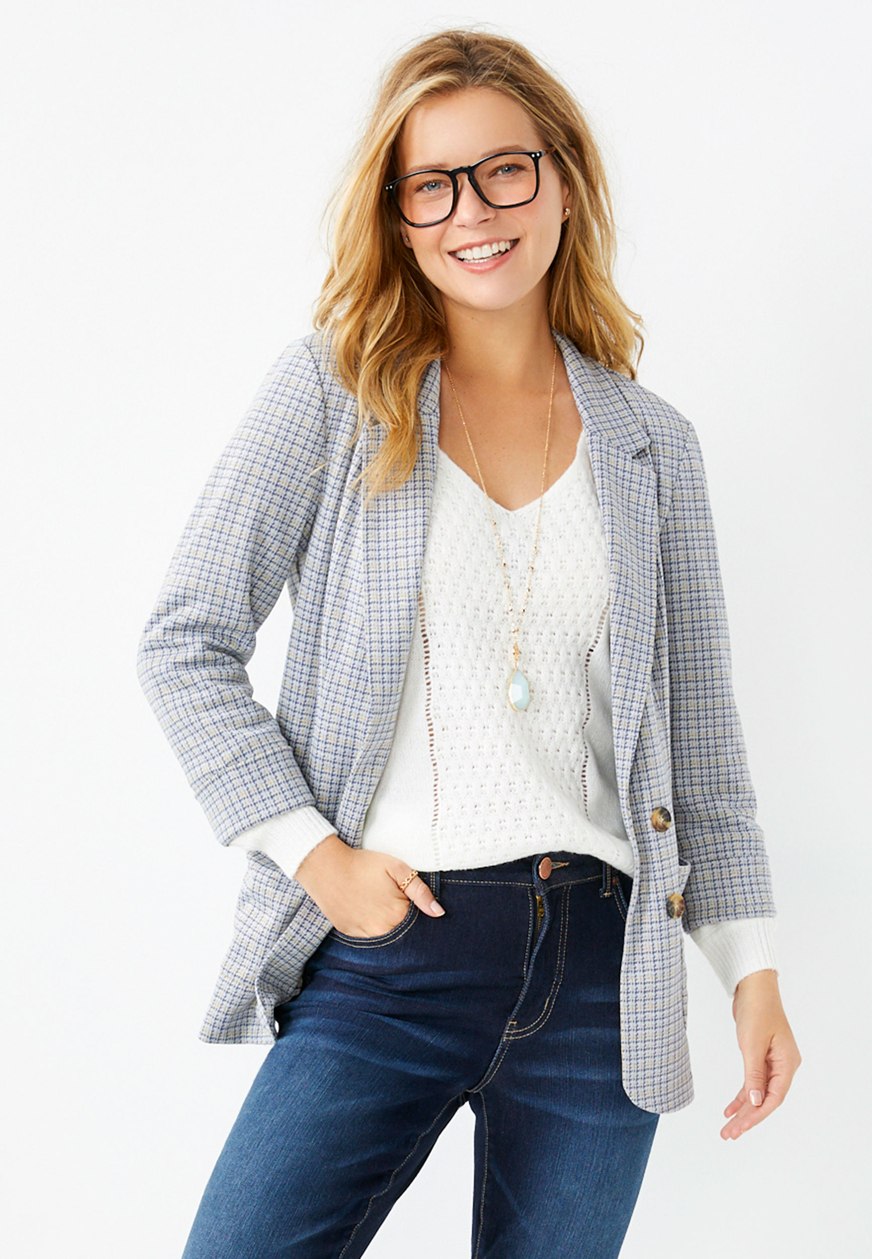 white open blazer