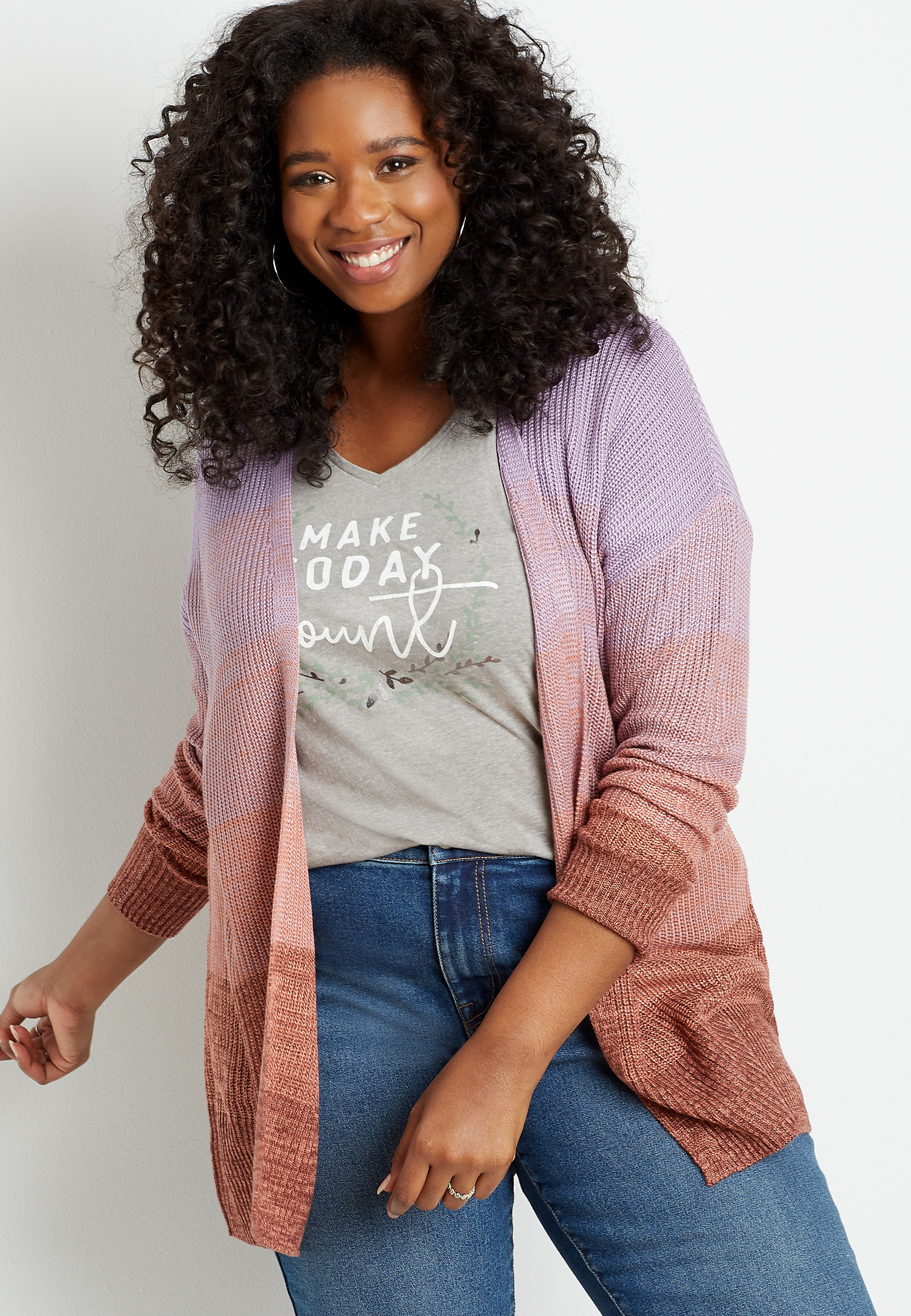 plus size purple cardigan