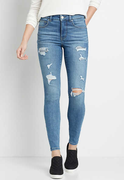 m jeans by maurices™ Everflex™ Super Skinny High Rise Stretch Ripped Jean