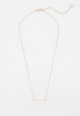 Dainty Side Cross Necklace, C605, small