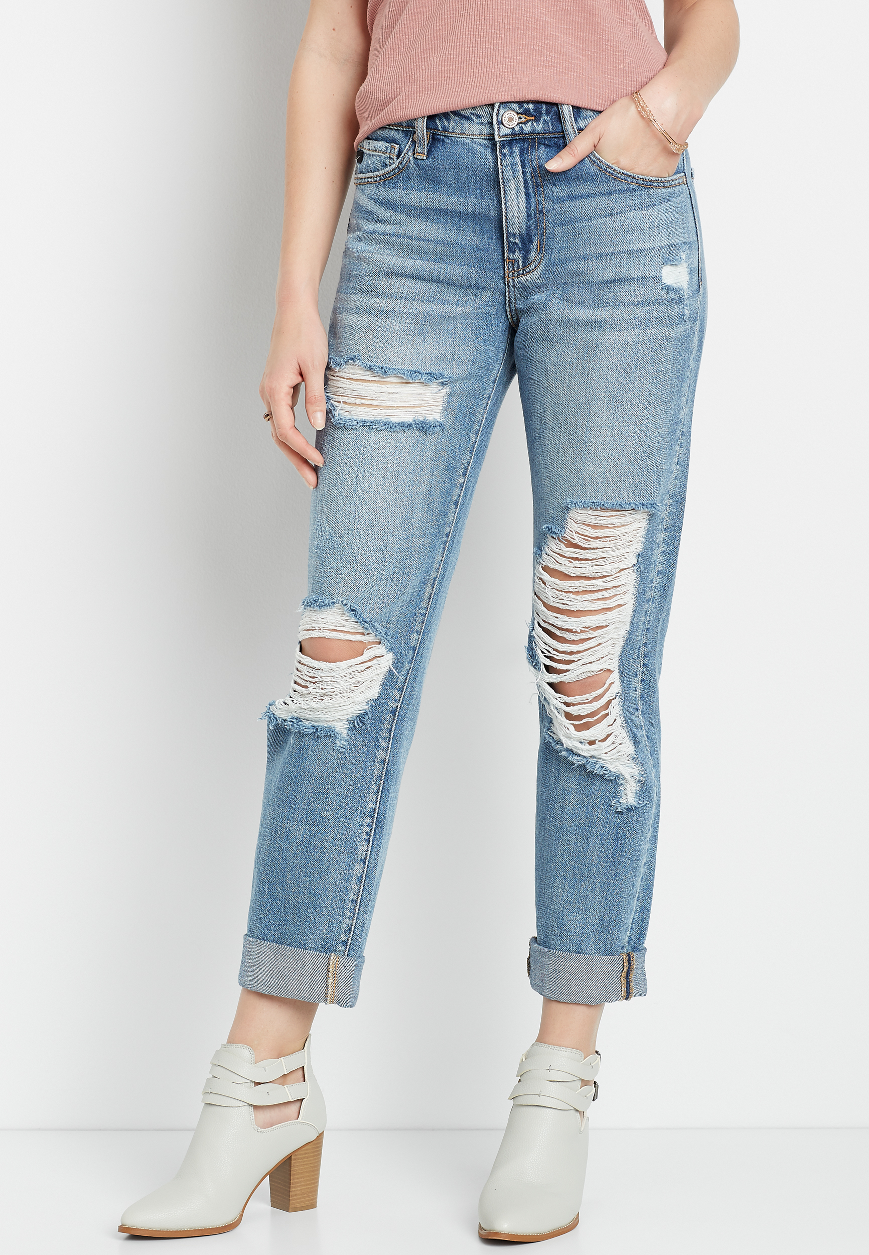 non stretch boyfriend jeans
