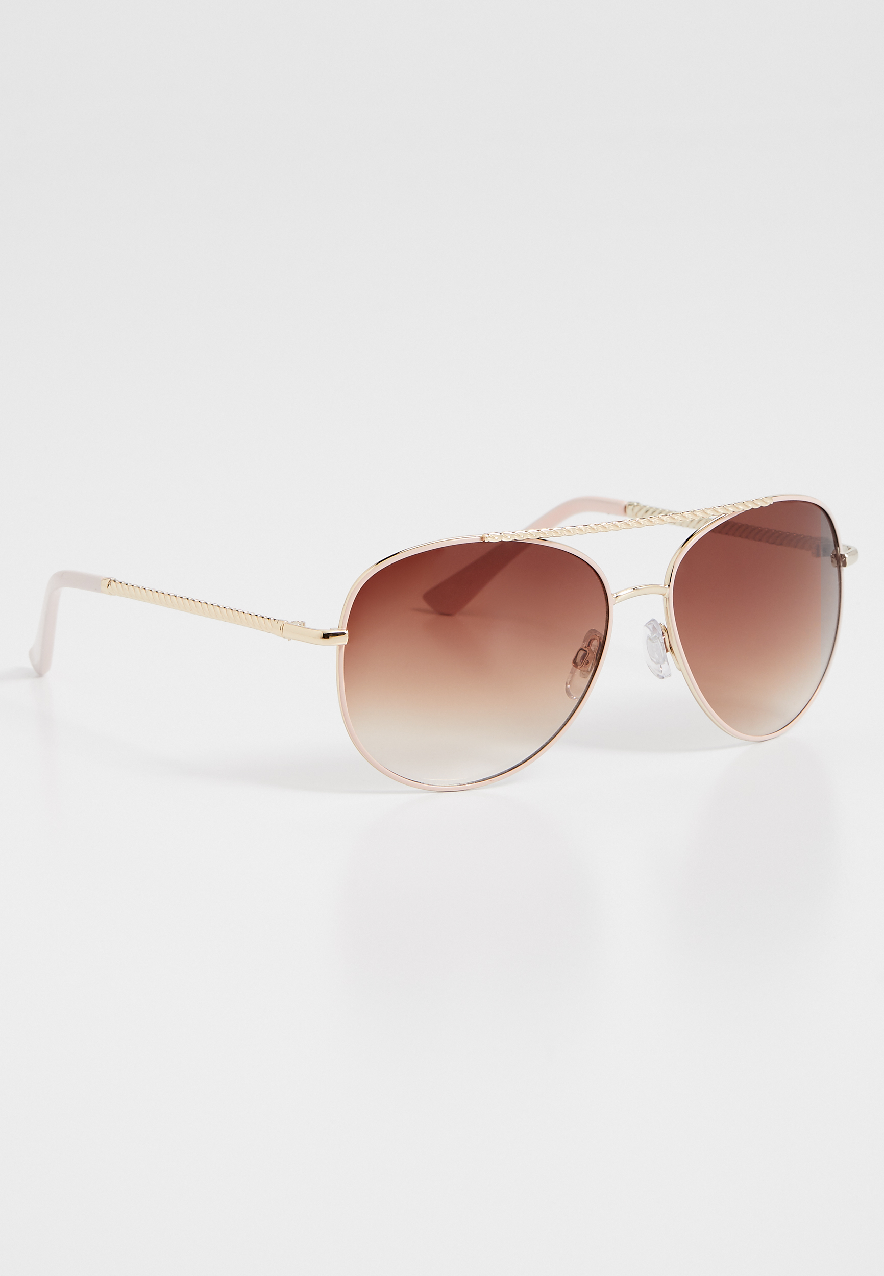 Rose Gold Twisted Aviator Sunglasses Maurices