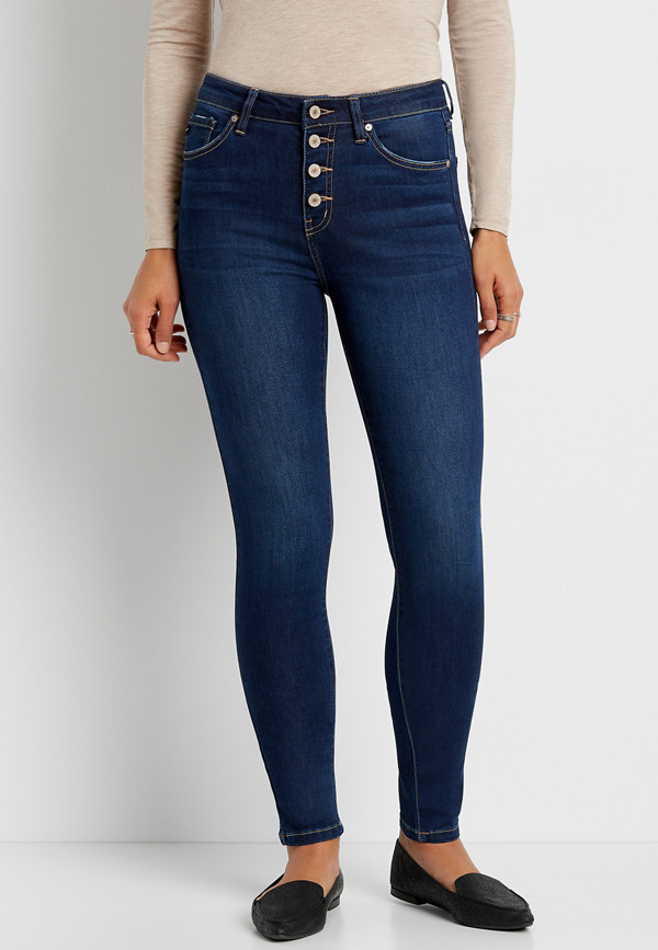 KanCan™ High Rise Dark Wash Button Fly Skinny Jean | maurices