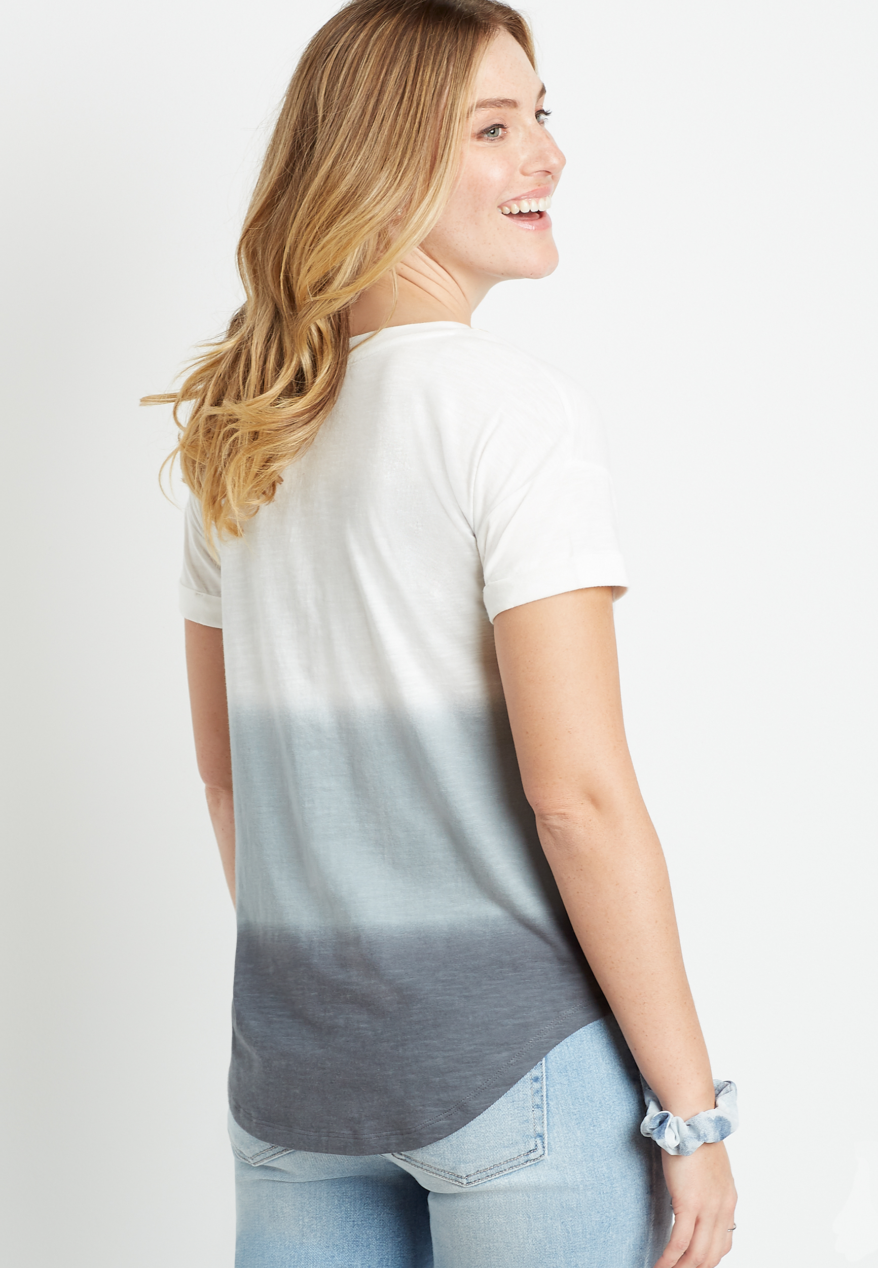 24/7 Gray Ombre Drop Shoulder Classic Tee - alternate image